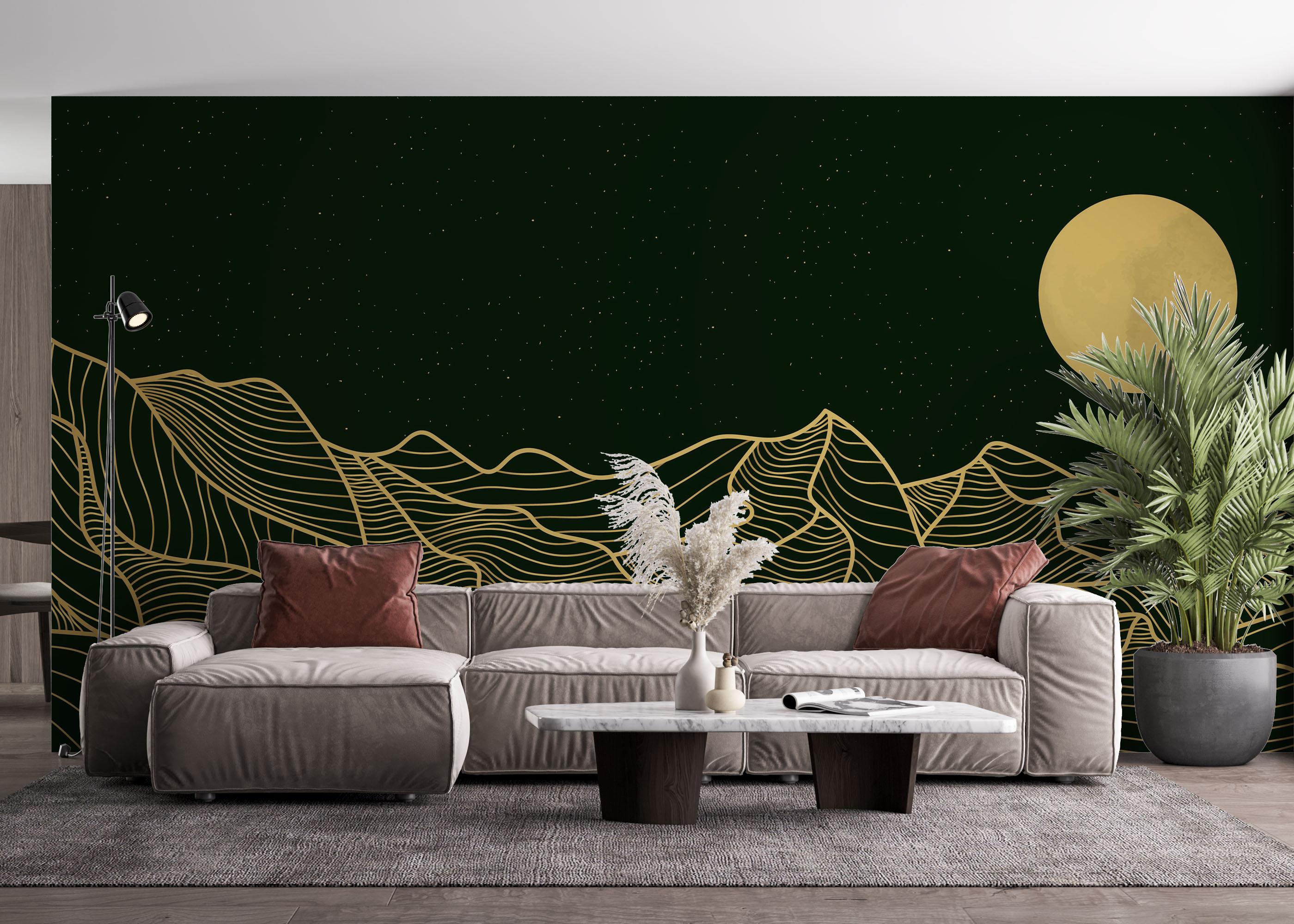 Fototapet Green Gold Desert mockup 4