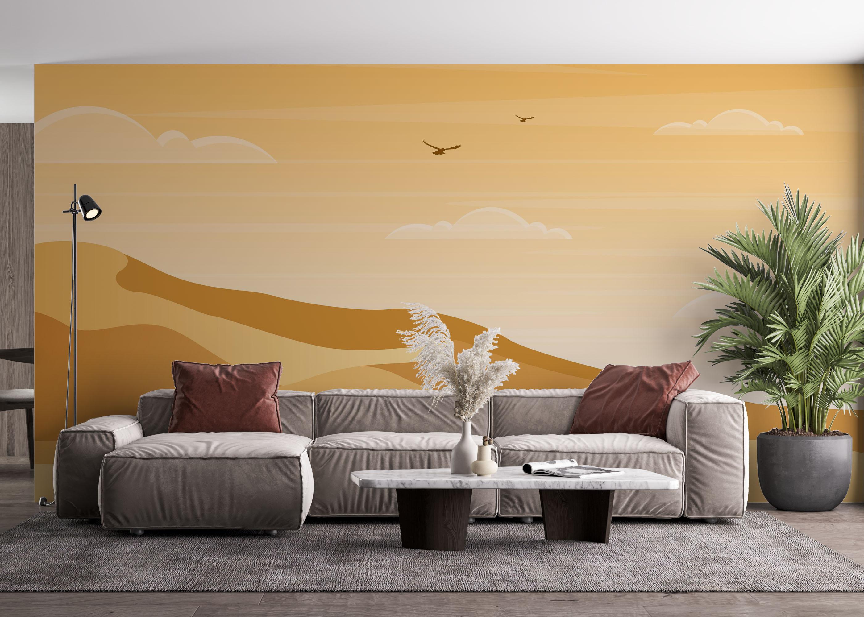 Fototapet Light Cream Desert mockup 4