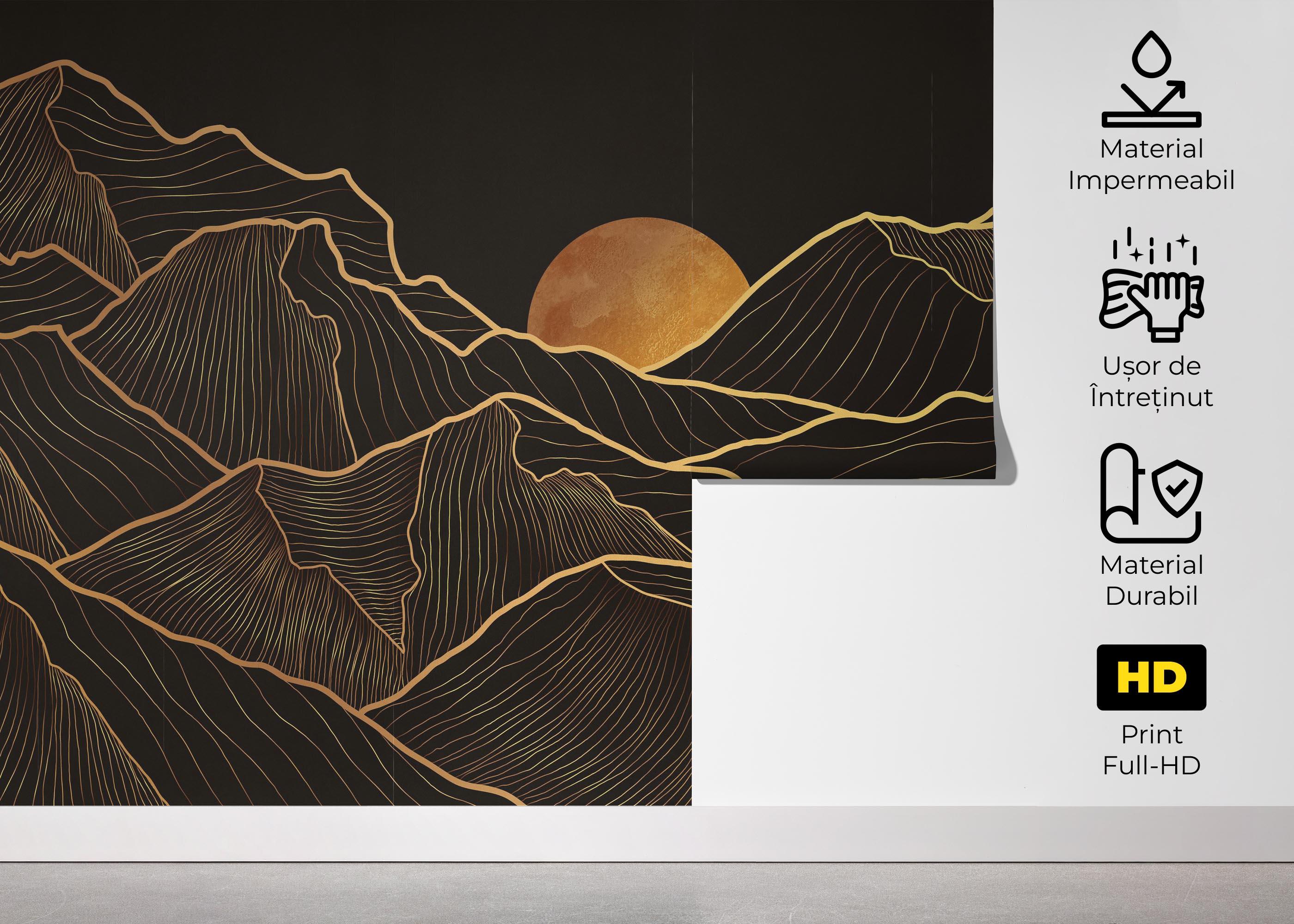 Fototapet Black Gold Desert mockup 5