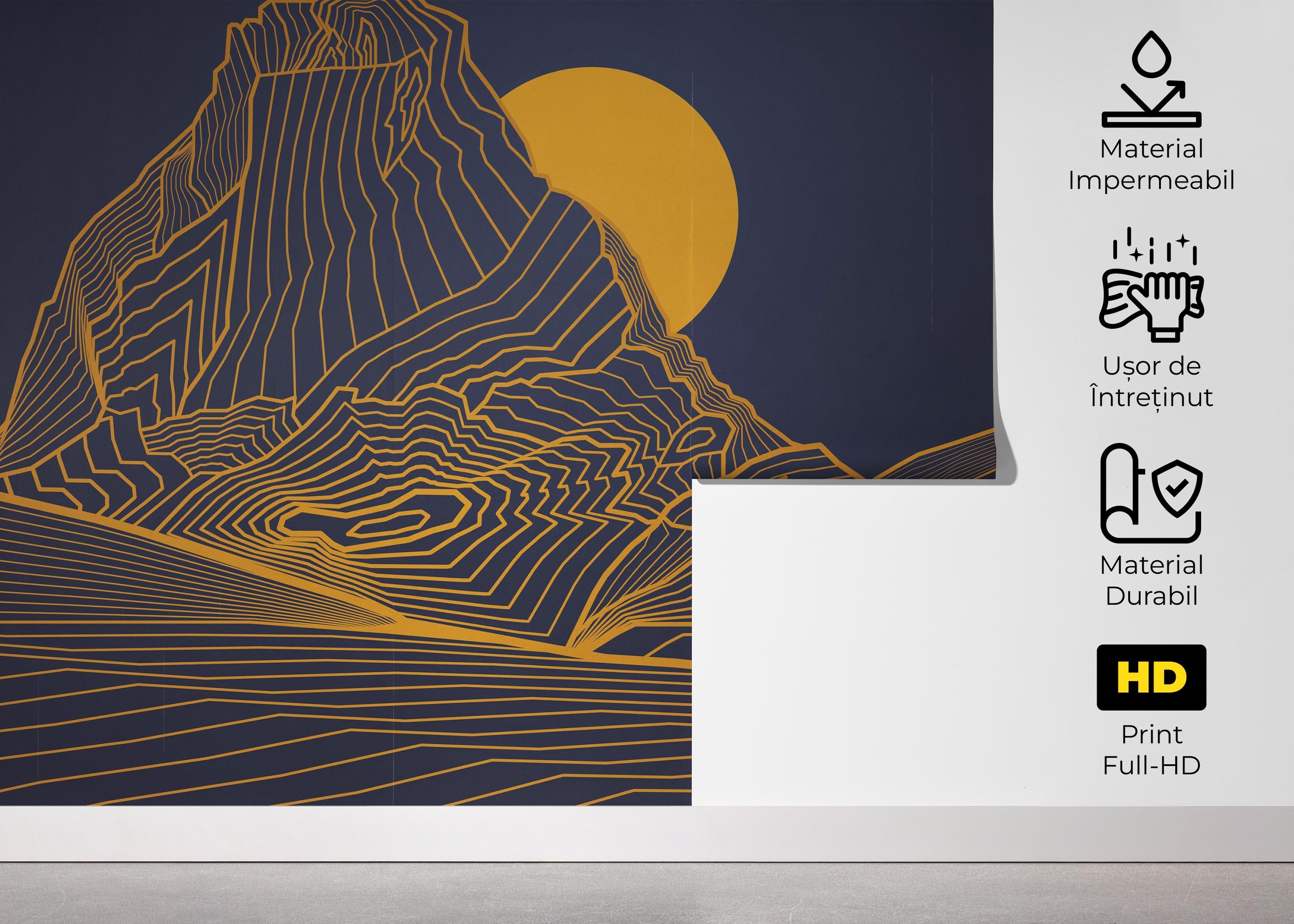 Fototapet Blue Gold Desert mockup 5