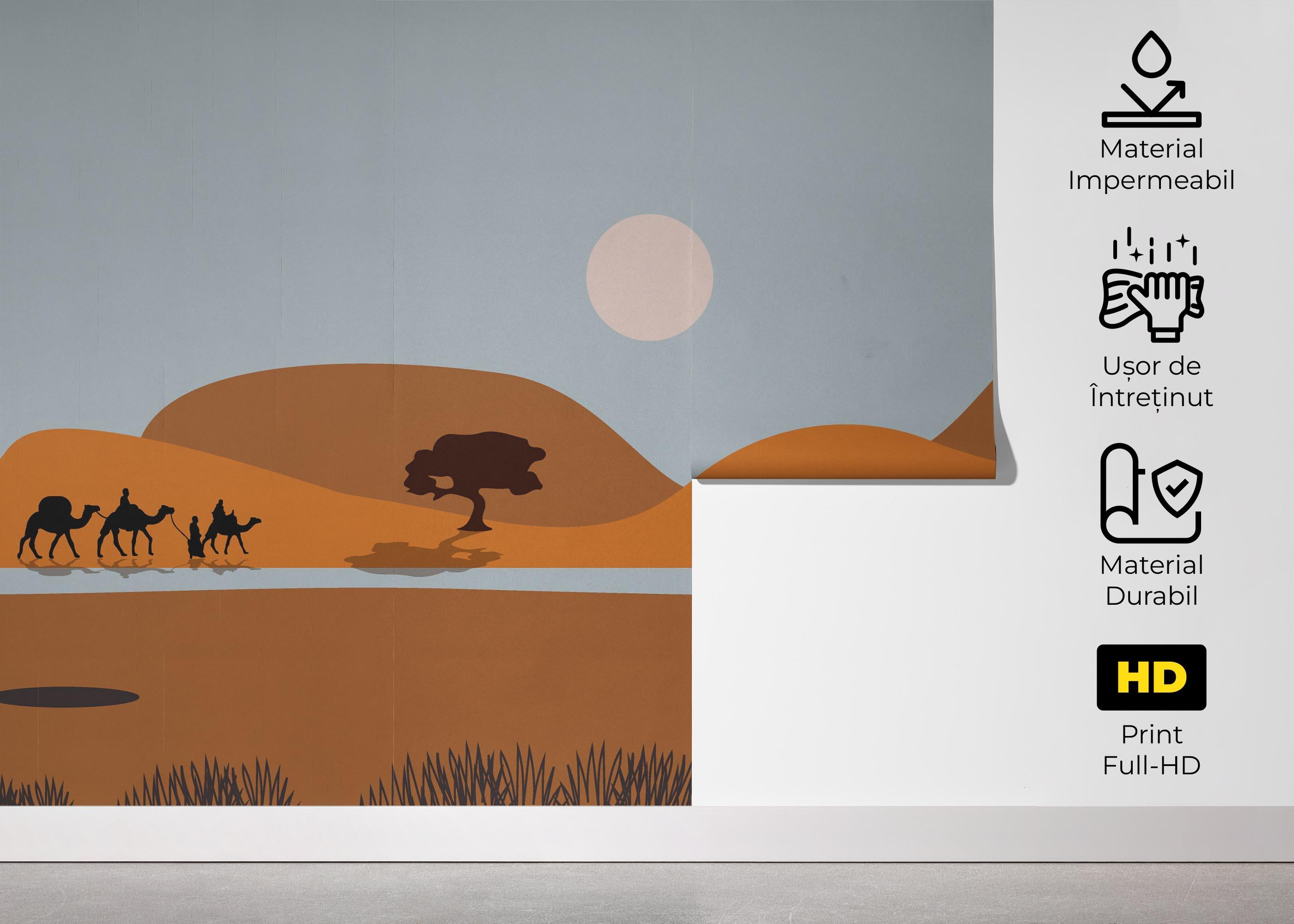 Fototapet Camels Walk mockup 5