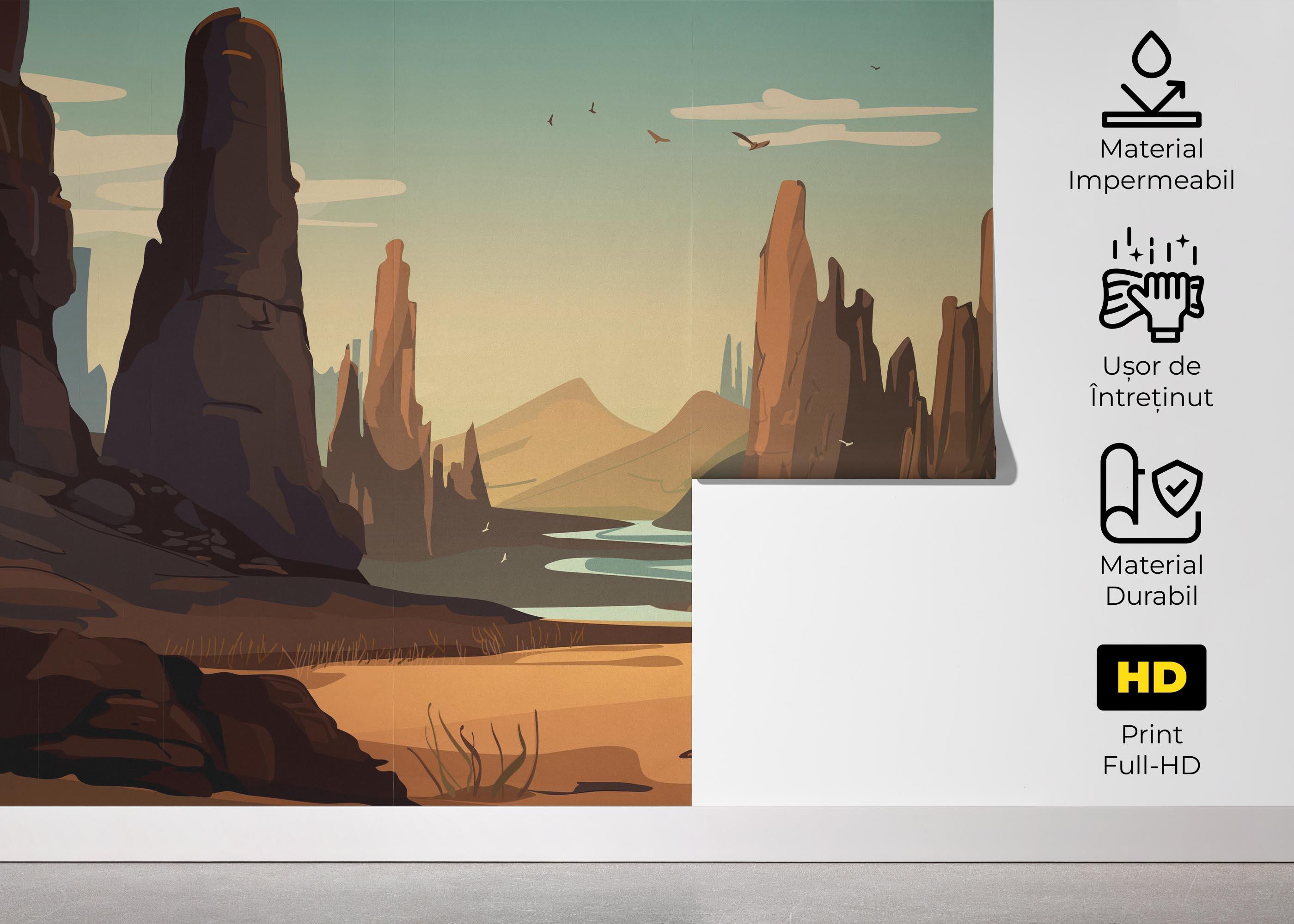 Fototapet Desert Stone mockup 5