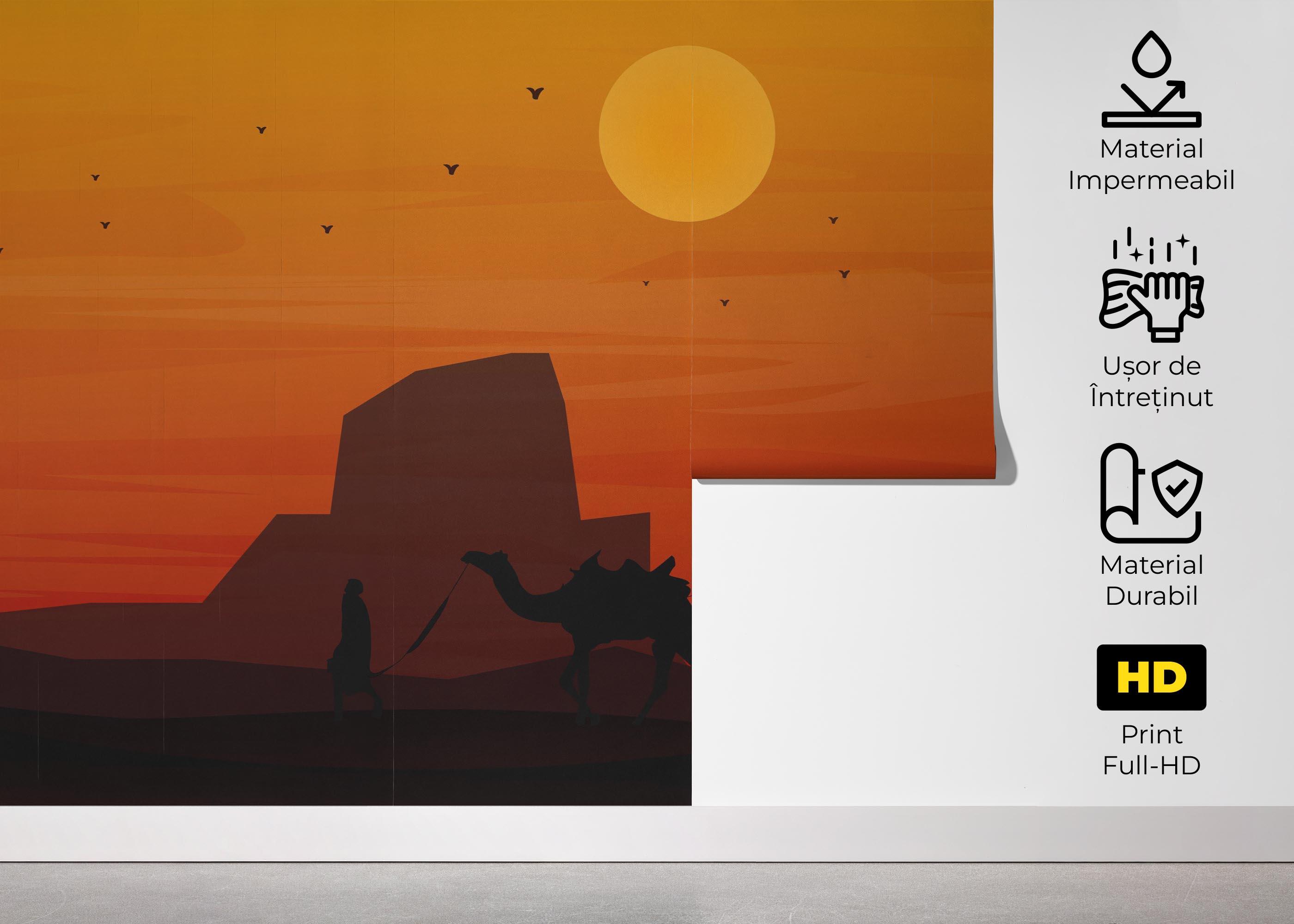 Fototapet Red Sunset Desert mockup 5