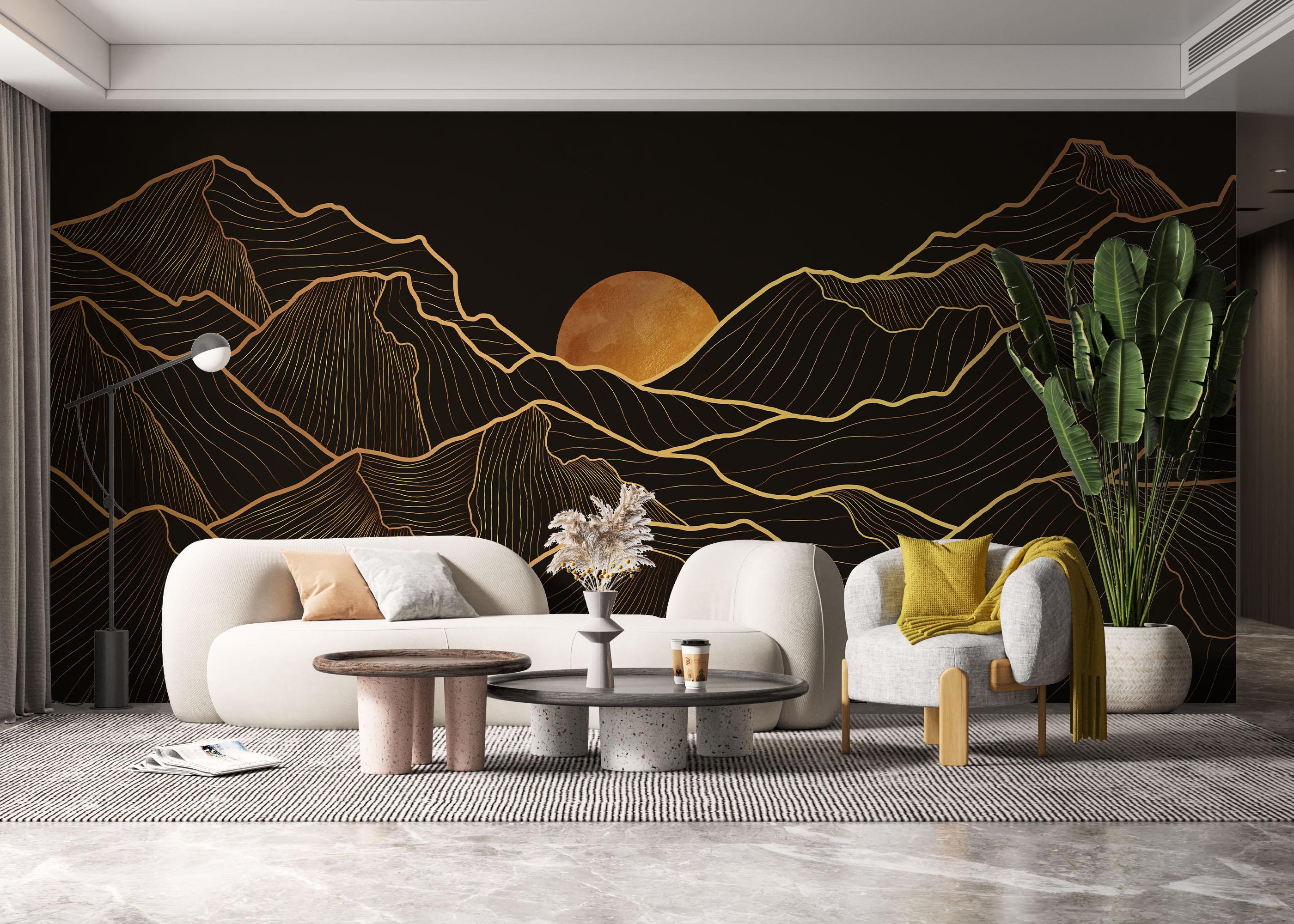 Fototapet Black Gold Desert mockup 6