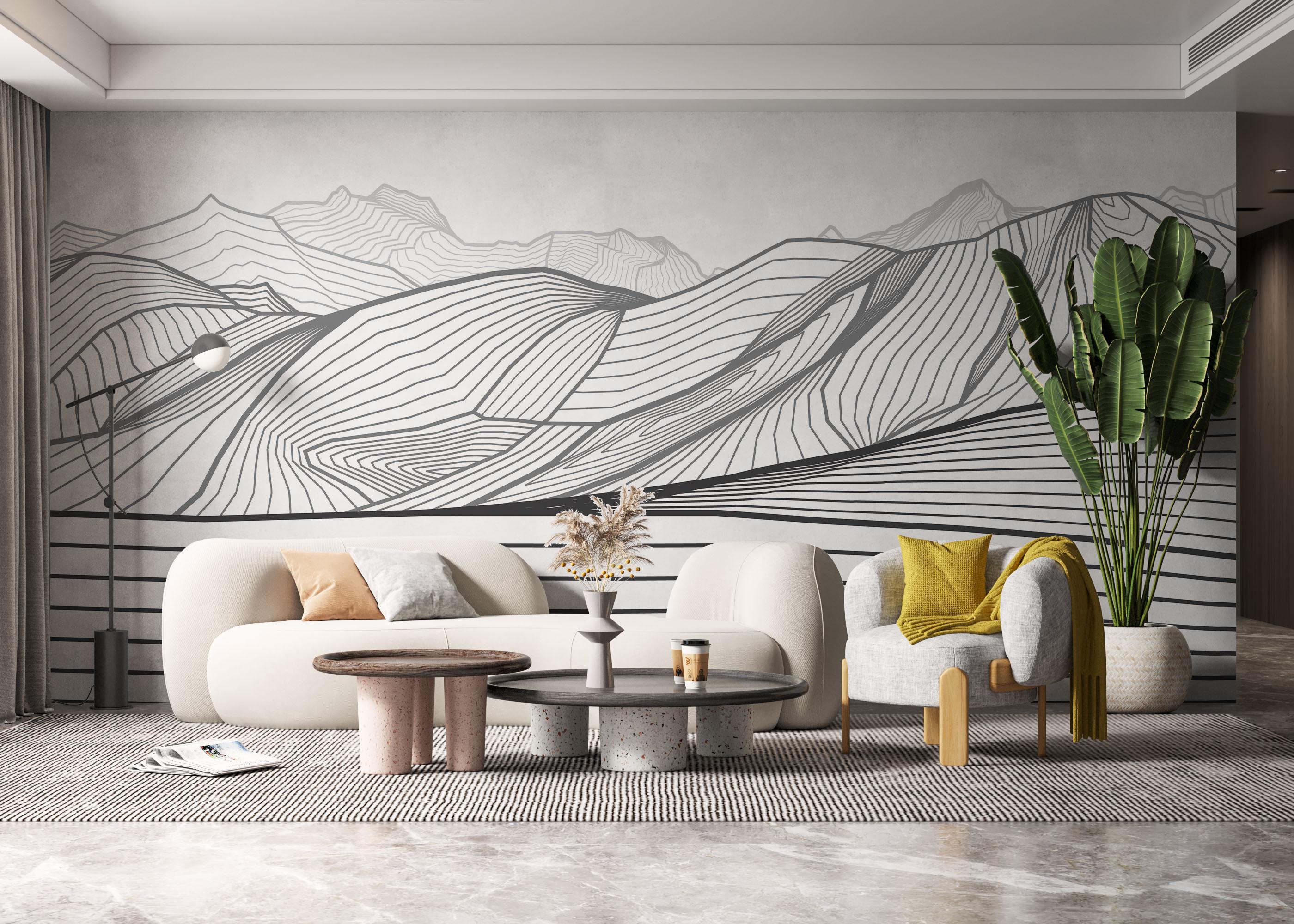 Fototapet Black Line Desert mockup 6