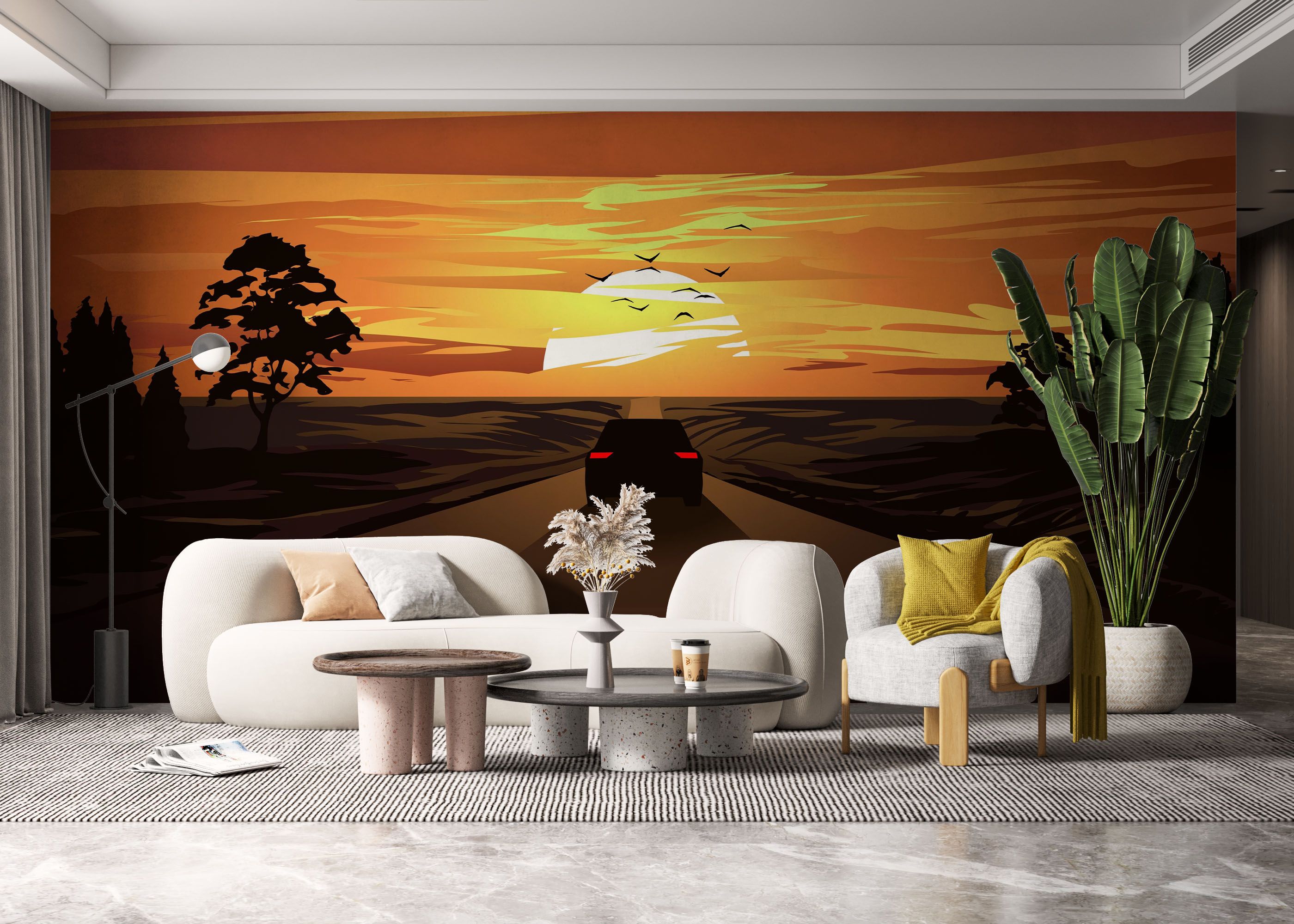 Car Sunset Desert mockup 6