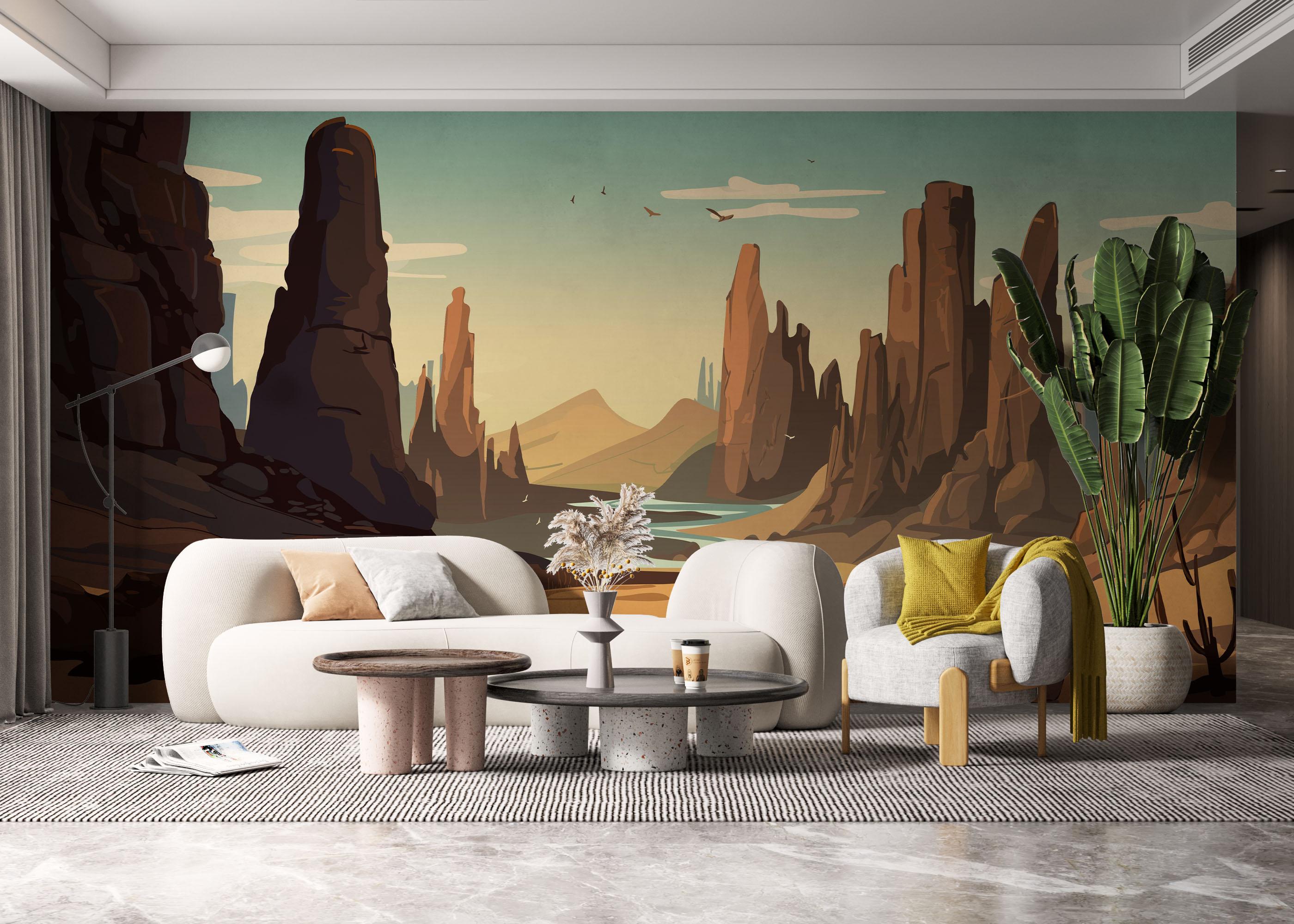 Fototapet Desert Stone mockup 6