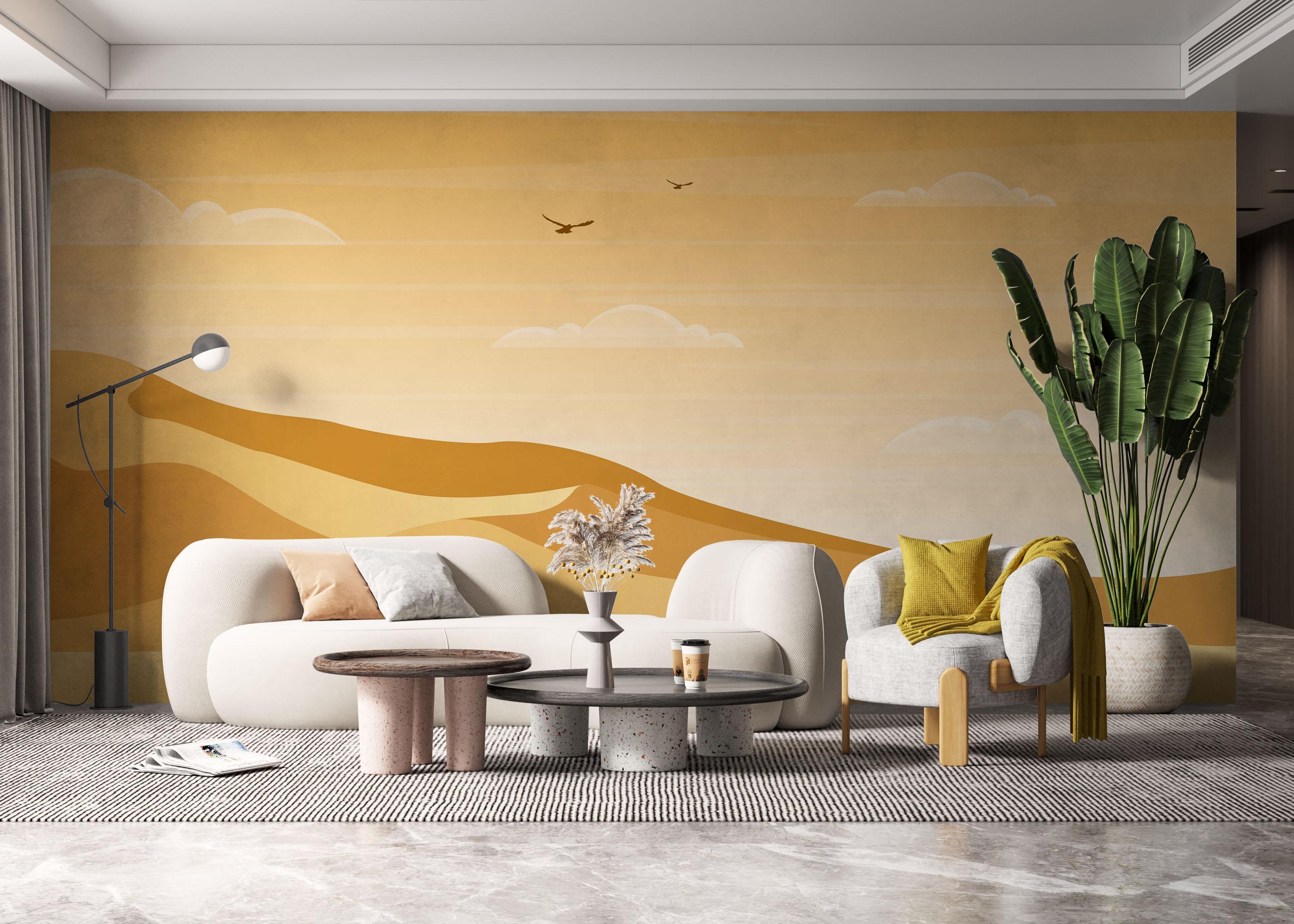 Fototapet Light Cream Desert mockup 6