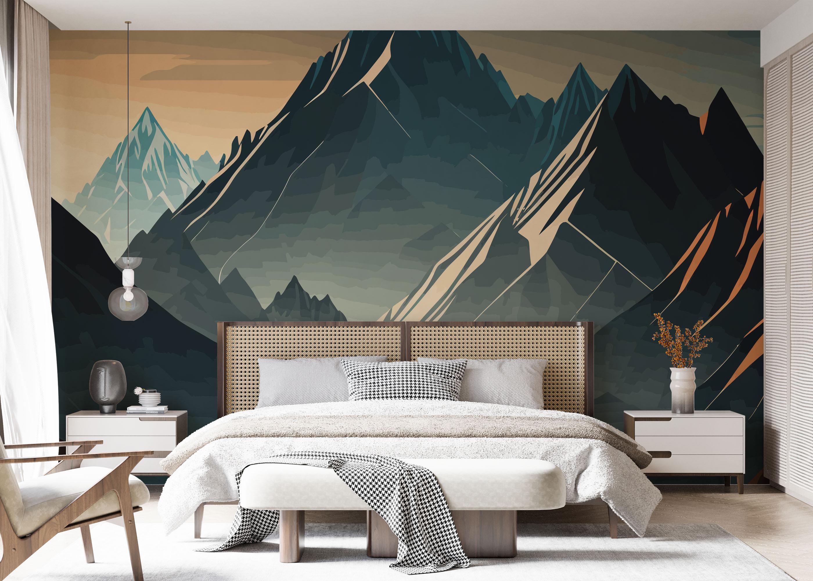 Fototapet Blue Ice Mountain mockup 7