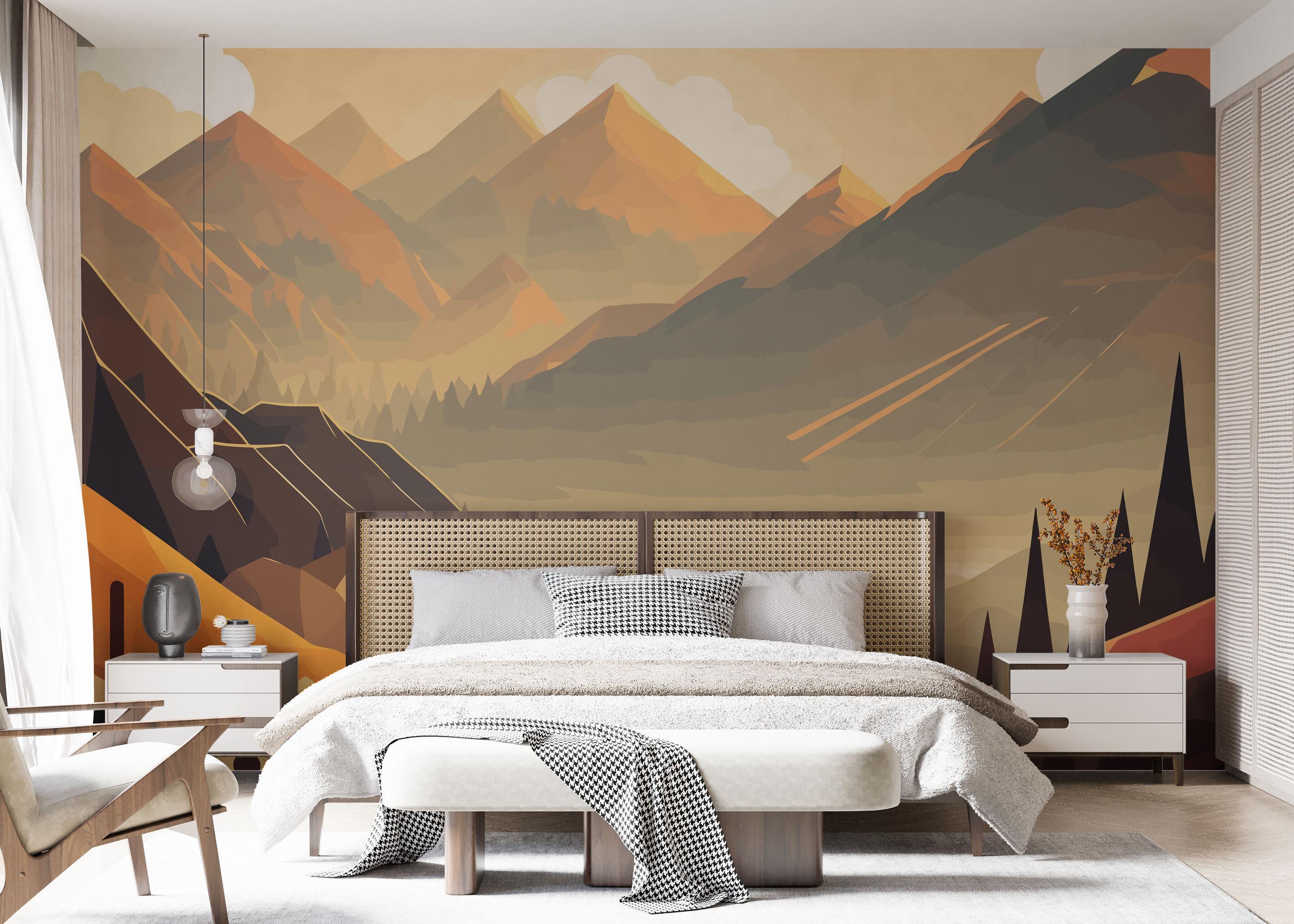 Fototapet Cream Mountain mockup 7