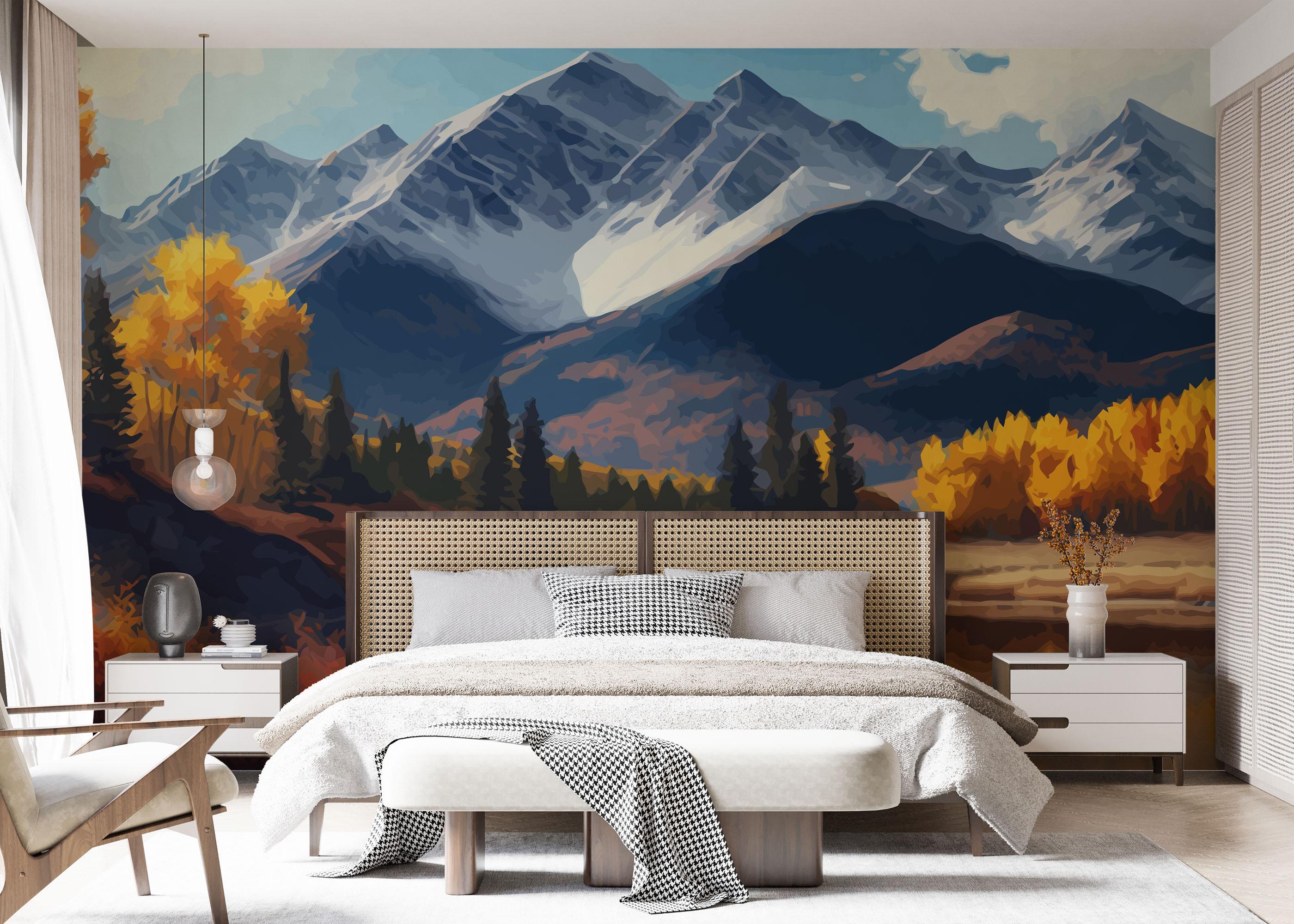 Fototapet Mountain Autumn Tree mockup 7