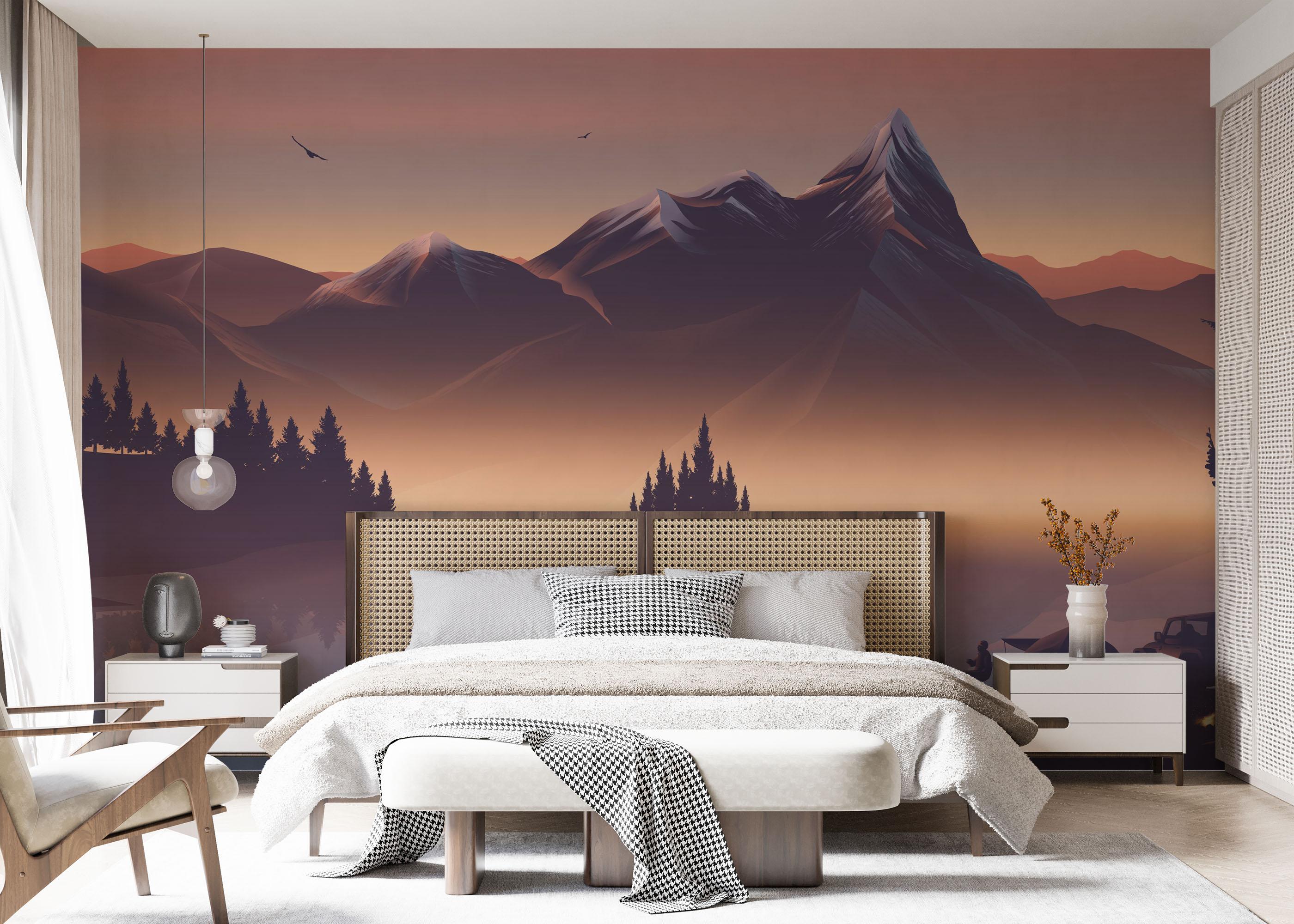 Fototapet Mountain Lake Trip mockup 7