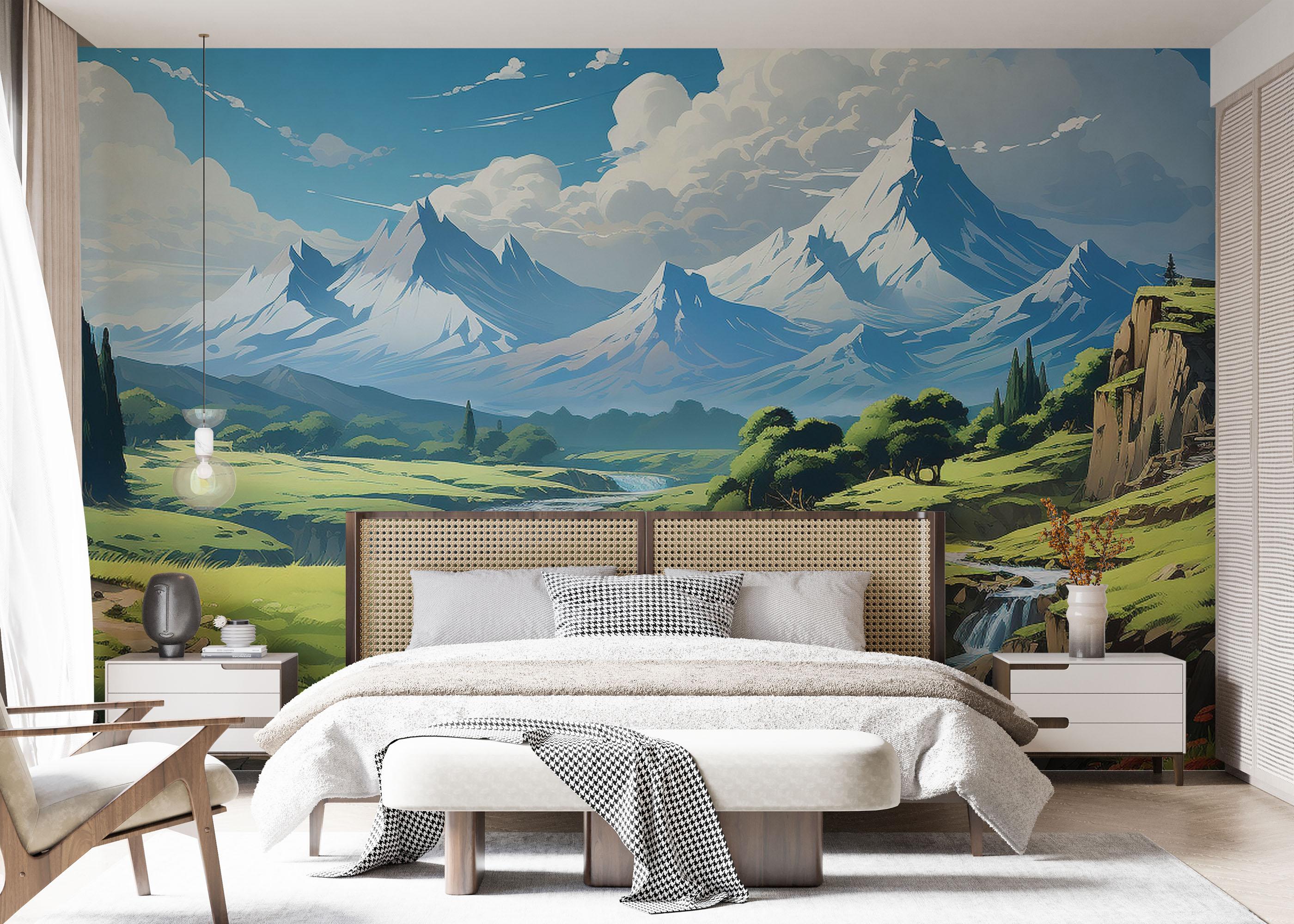 Fototapet Snow Mountain Art mockup 7