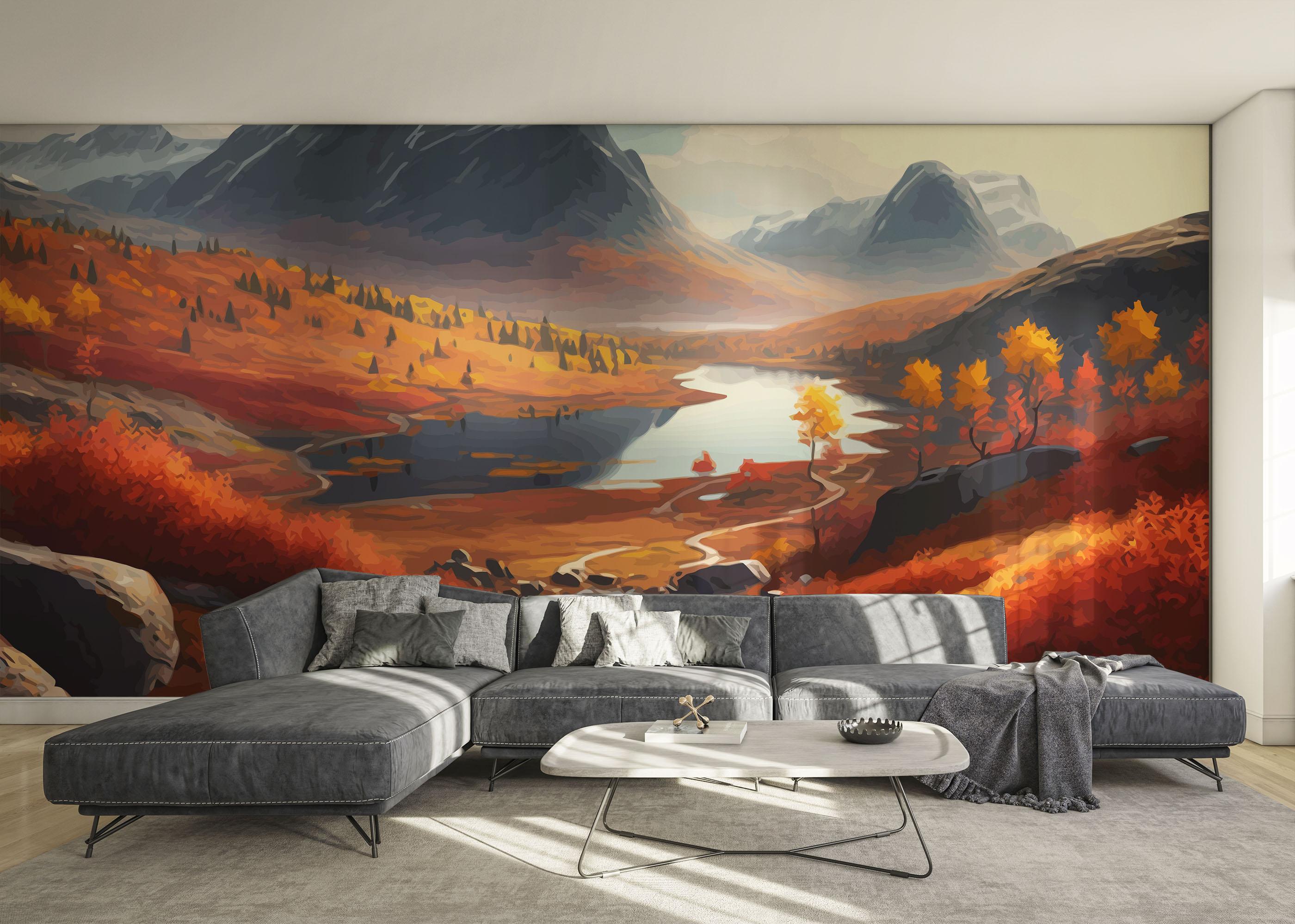 Fototapet Autumn Mountain mockup 0