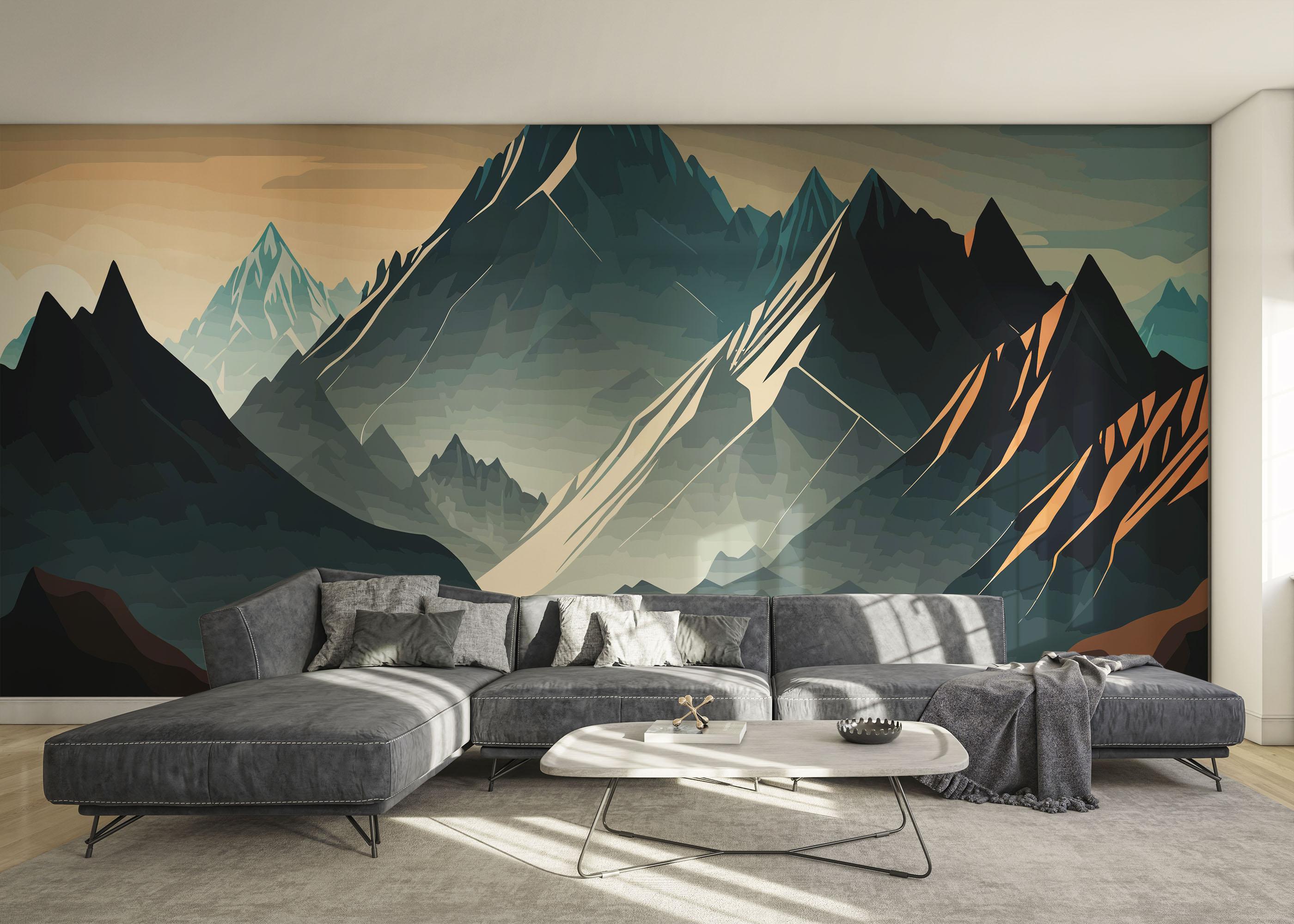 Fototapet Blue Ice Mountain mockup 0