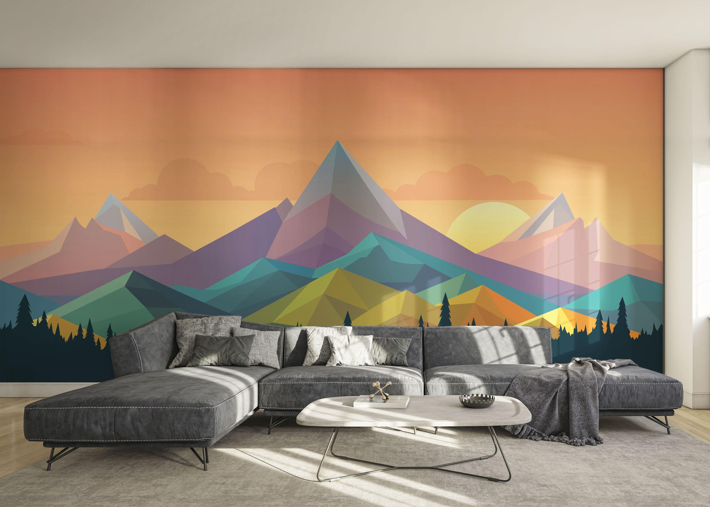 Fototapet Color Mix Mountain mockup 0