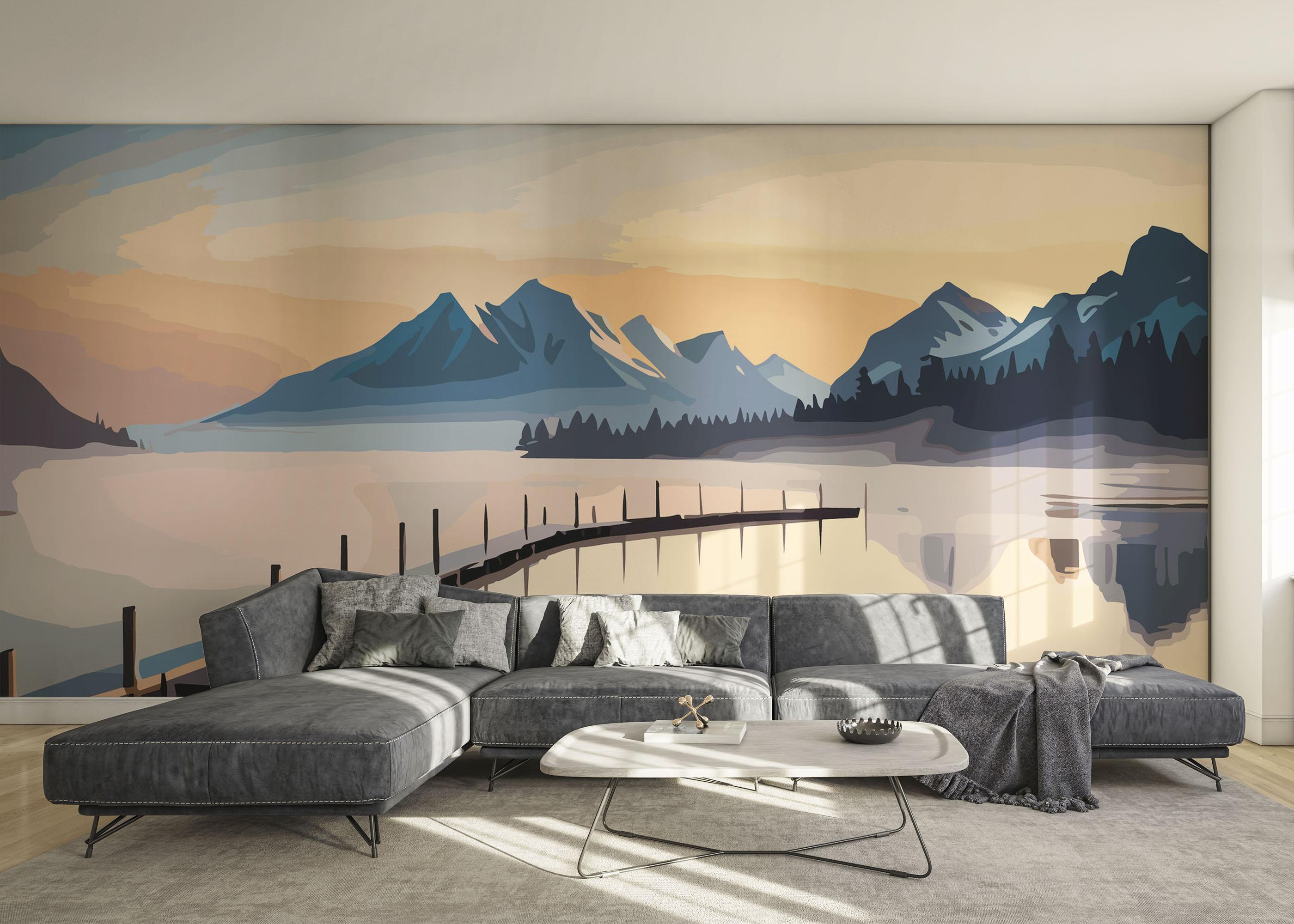 Fototapet Mountain Bridge Art mockup 0