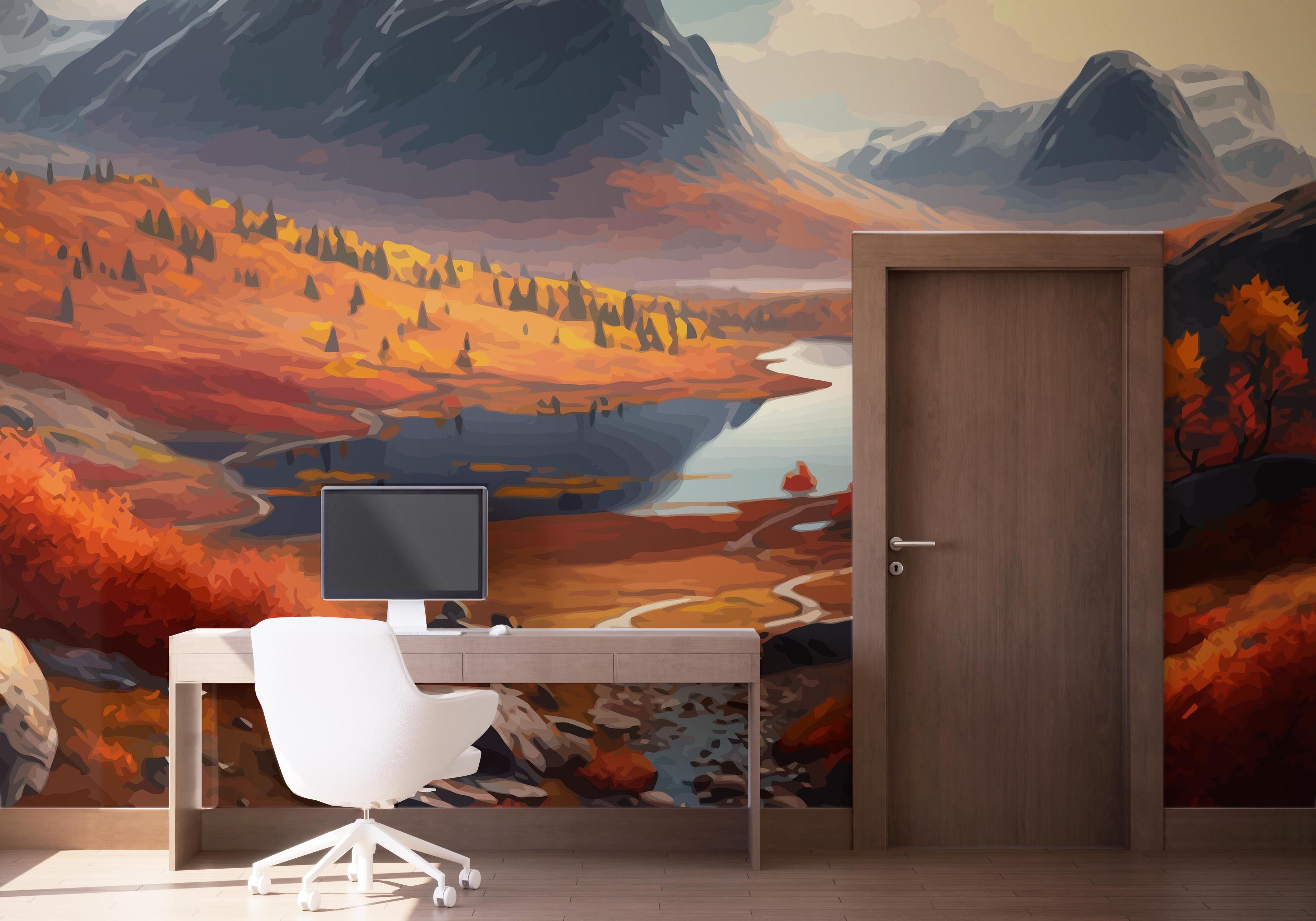 Fototapet Autumn Mountain mockup 1