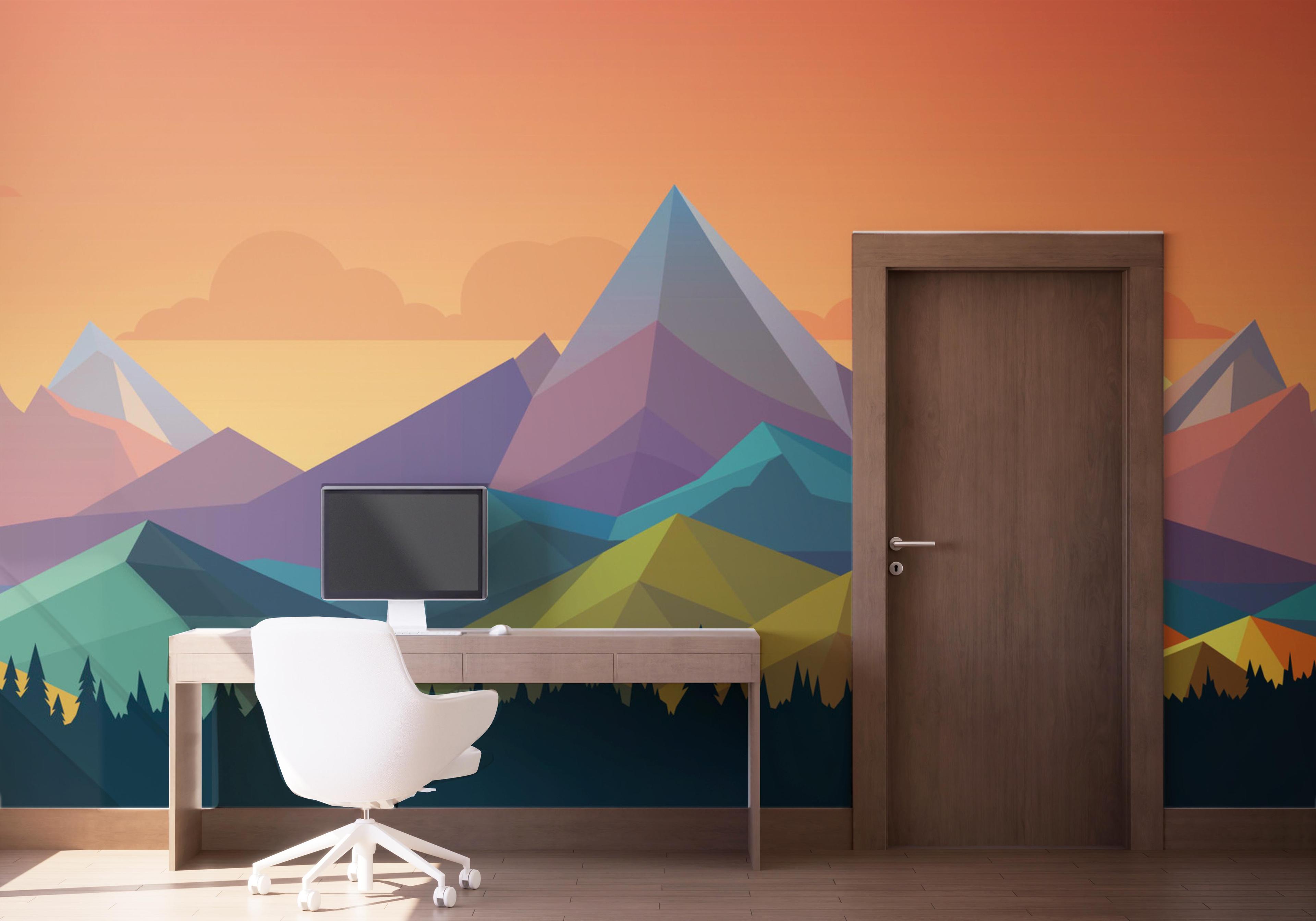 Fototapet Color Mix Mountain mockup 1