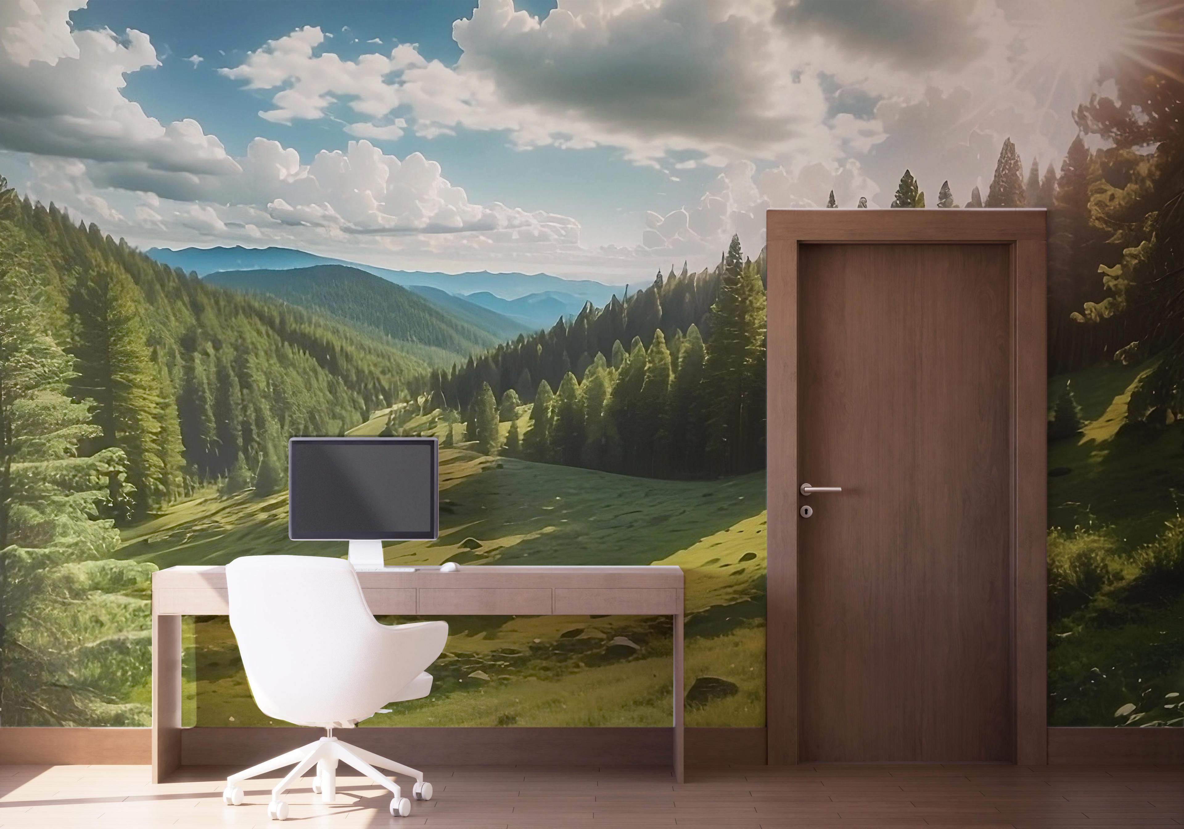 Fototapet Mountain Forest Art mockup 1