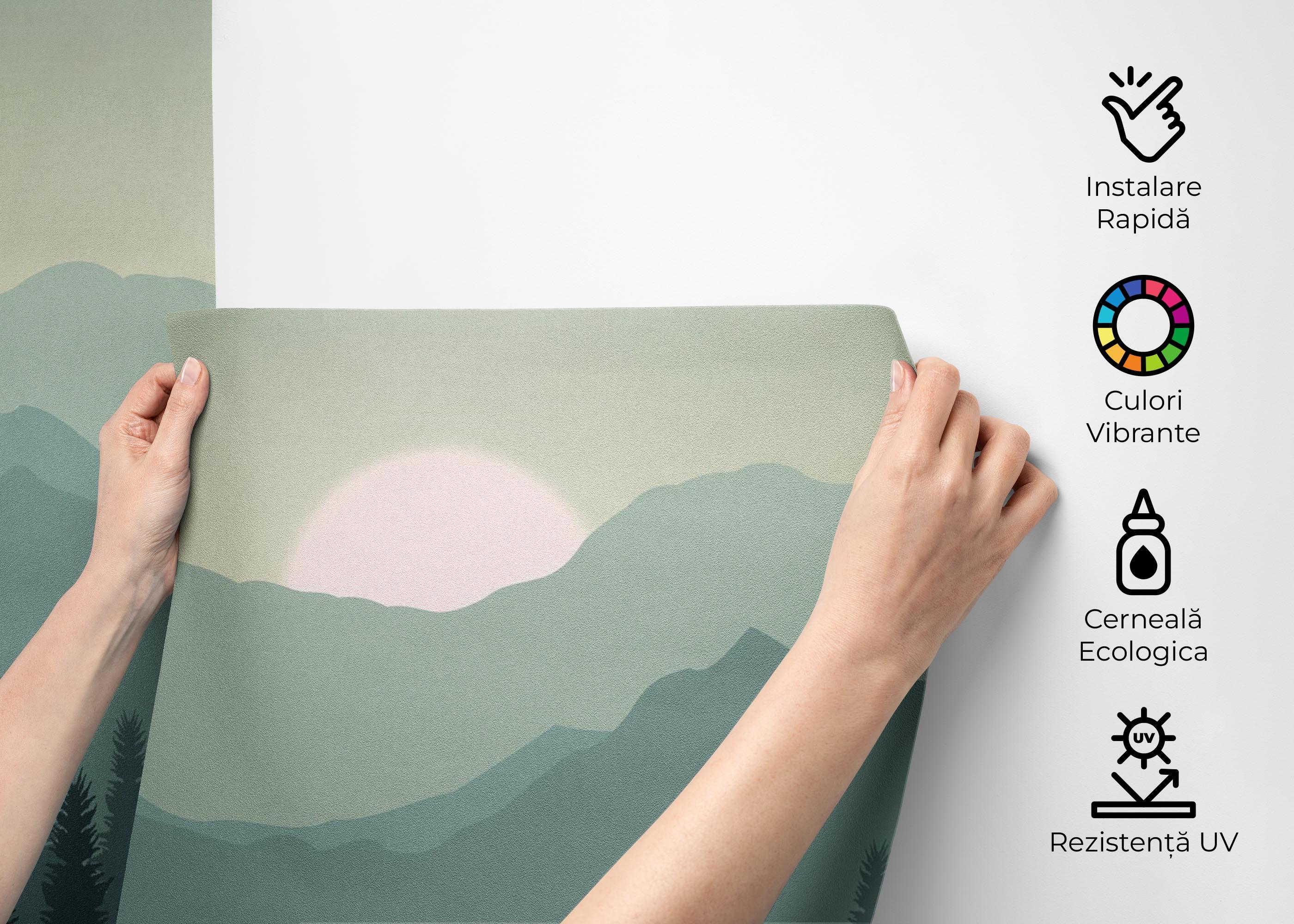 Fototapet Green Mountain Tree mockup 2