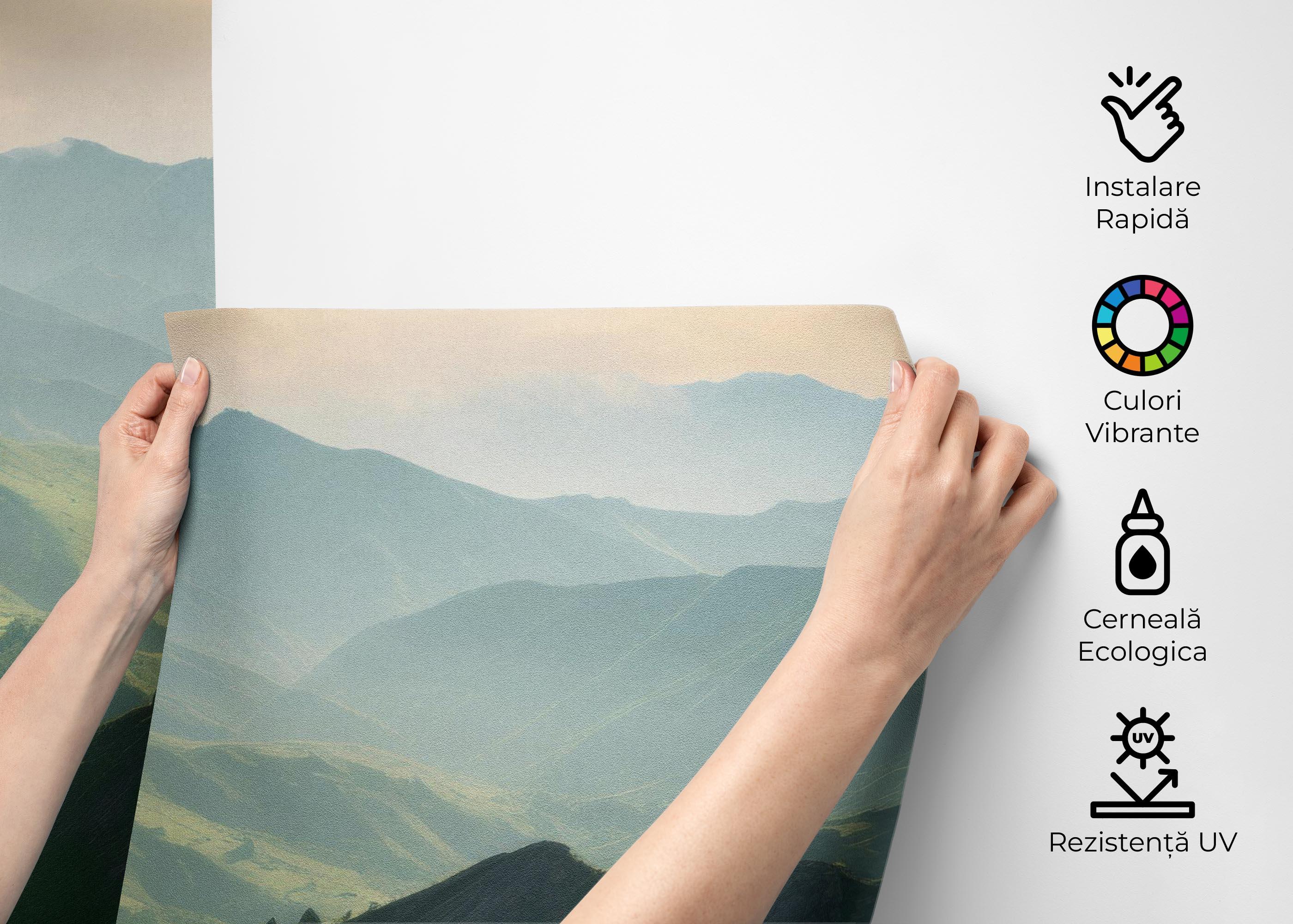 Fototapet Mountain Green Grass mockup 2