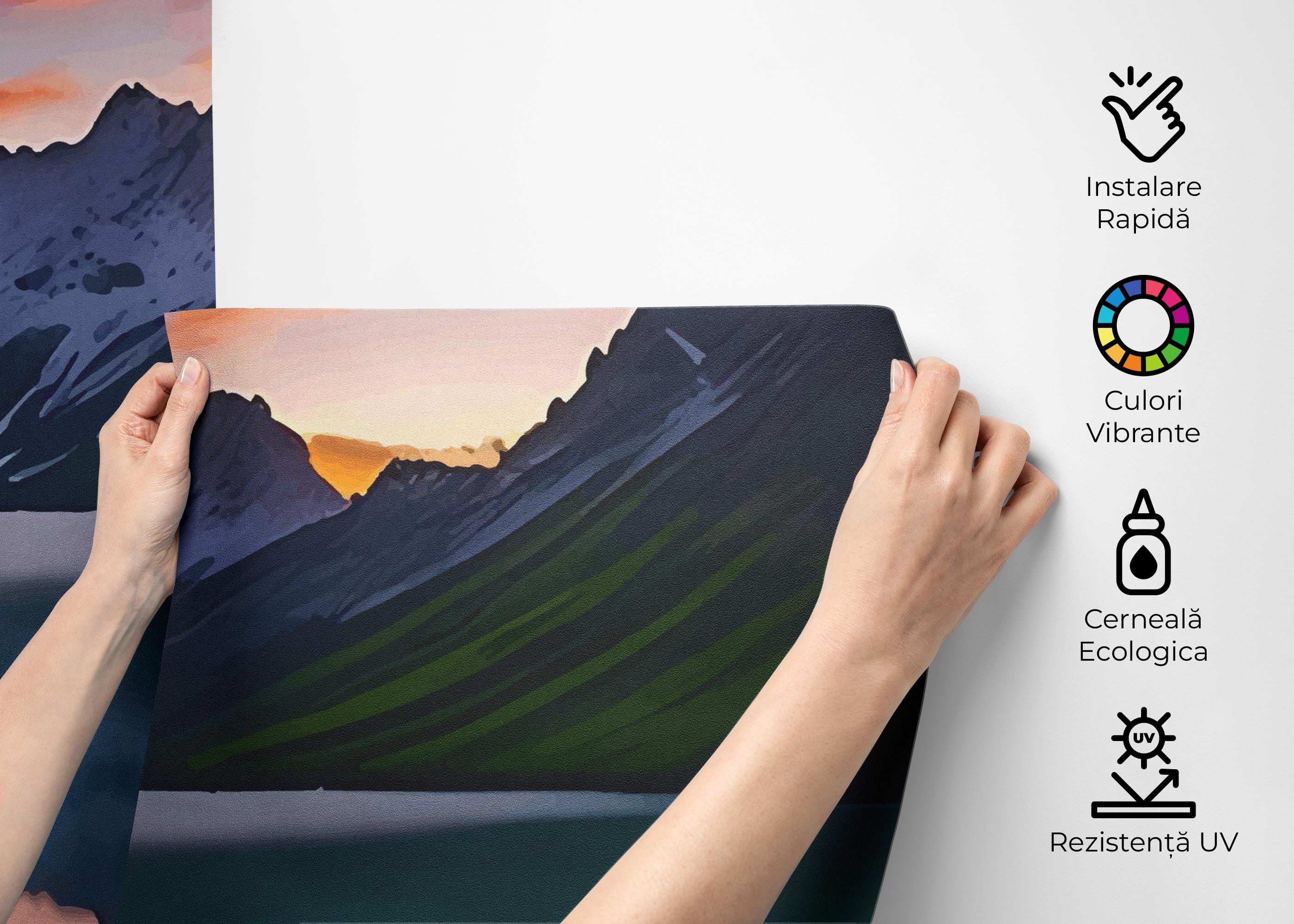 Fototapet Mountain Pink Sky mockup 2