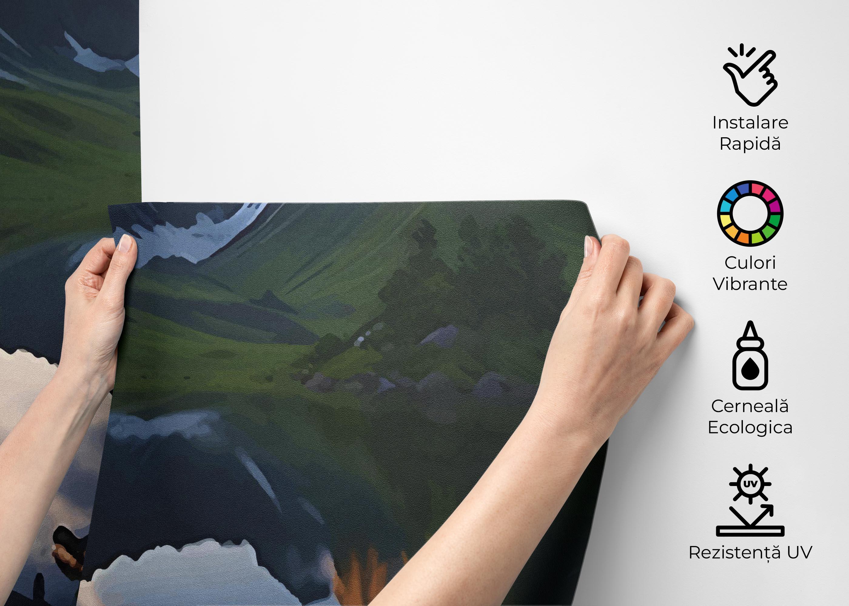 Fototapet Mountain Purple Plant mockup 2