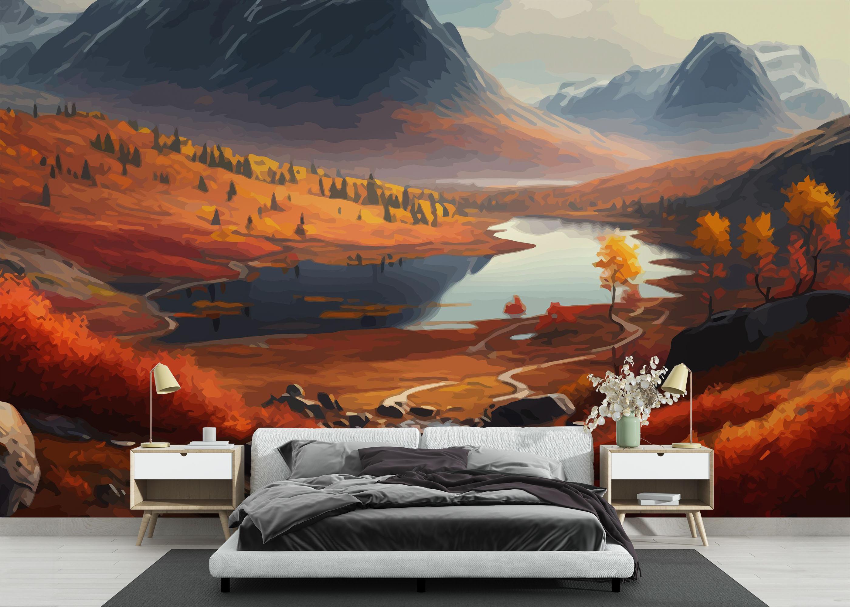 Fototapet Autumn Mountain mockup 3