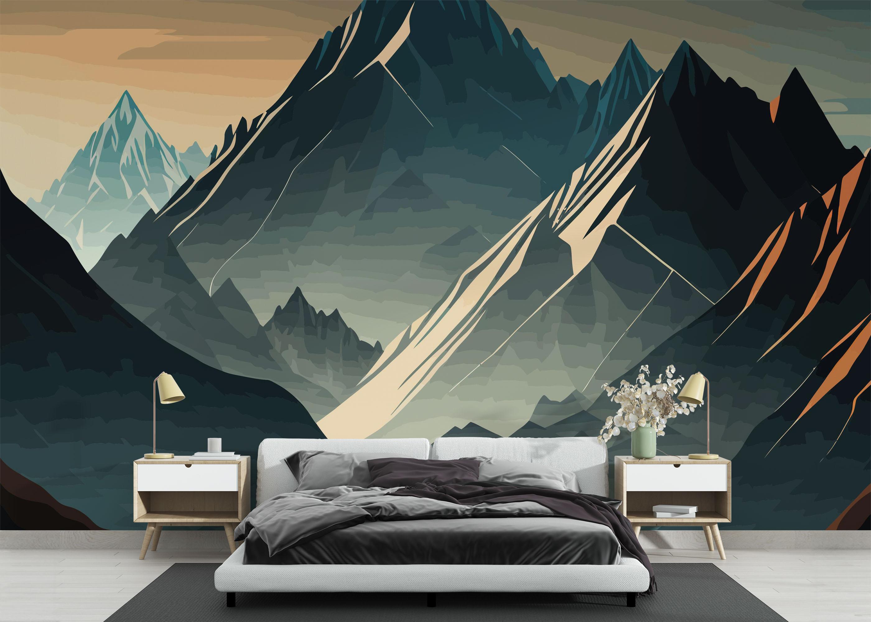 Fototapet Blue Ice Mountain mockup 3