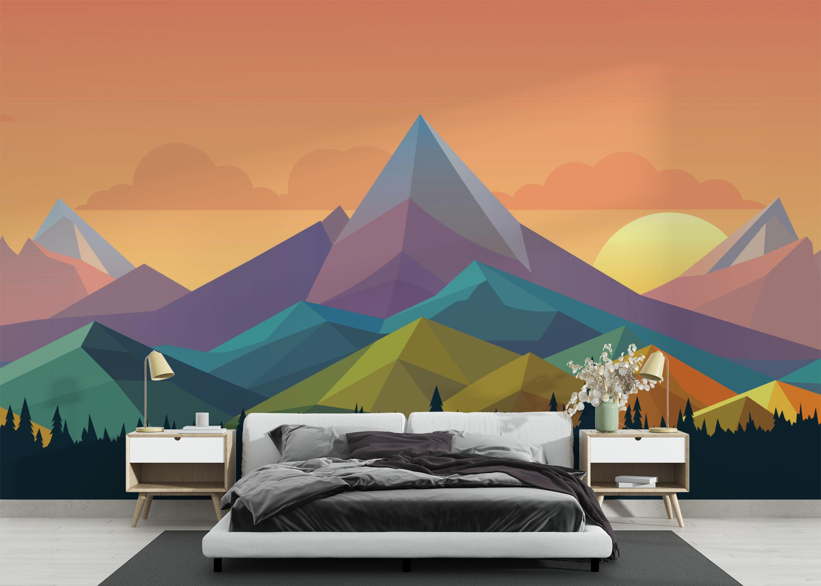 Fototapet Color Mix Mountain mockup 3