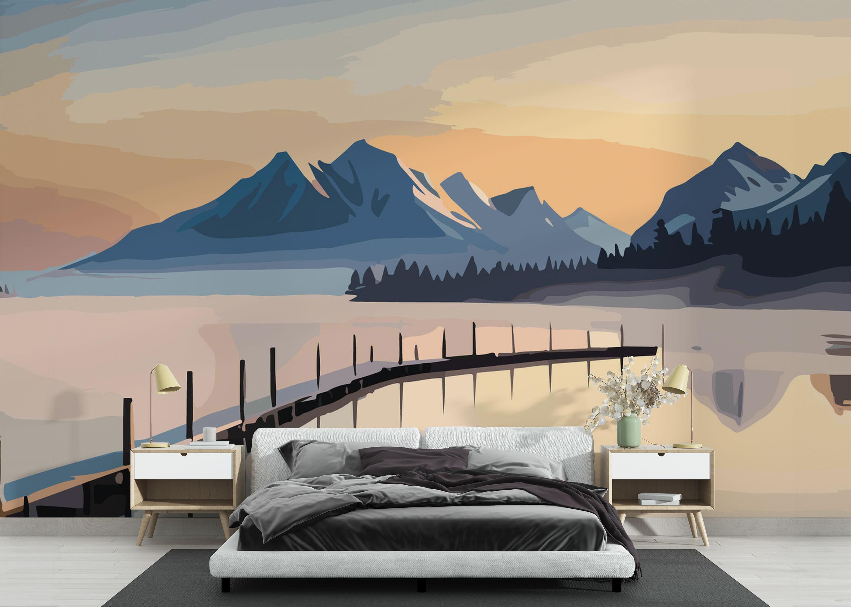 Fototapet Mountain Bridge Art mockup 3