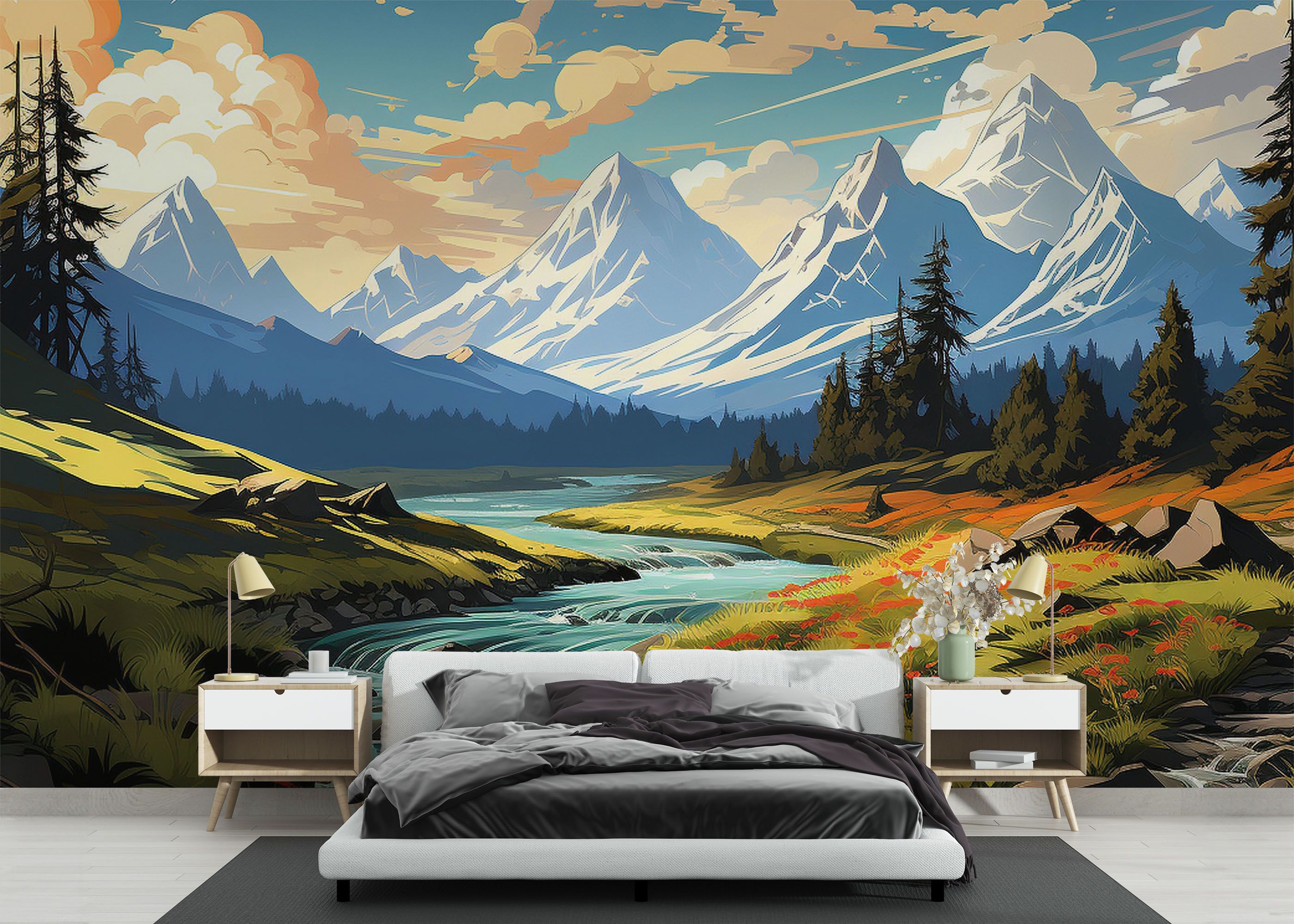 Mountain Cartoon View mockup 3