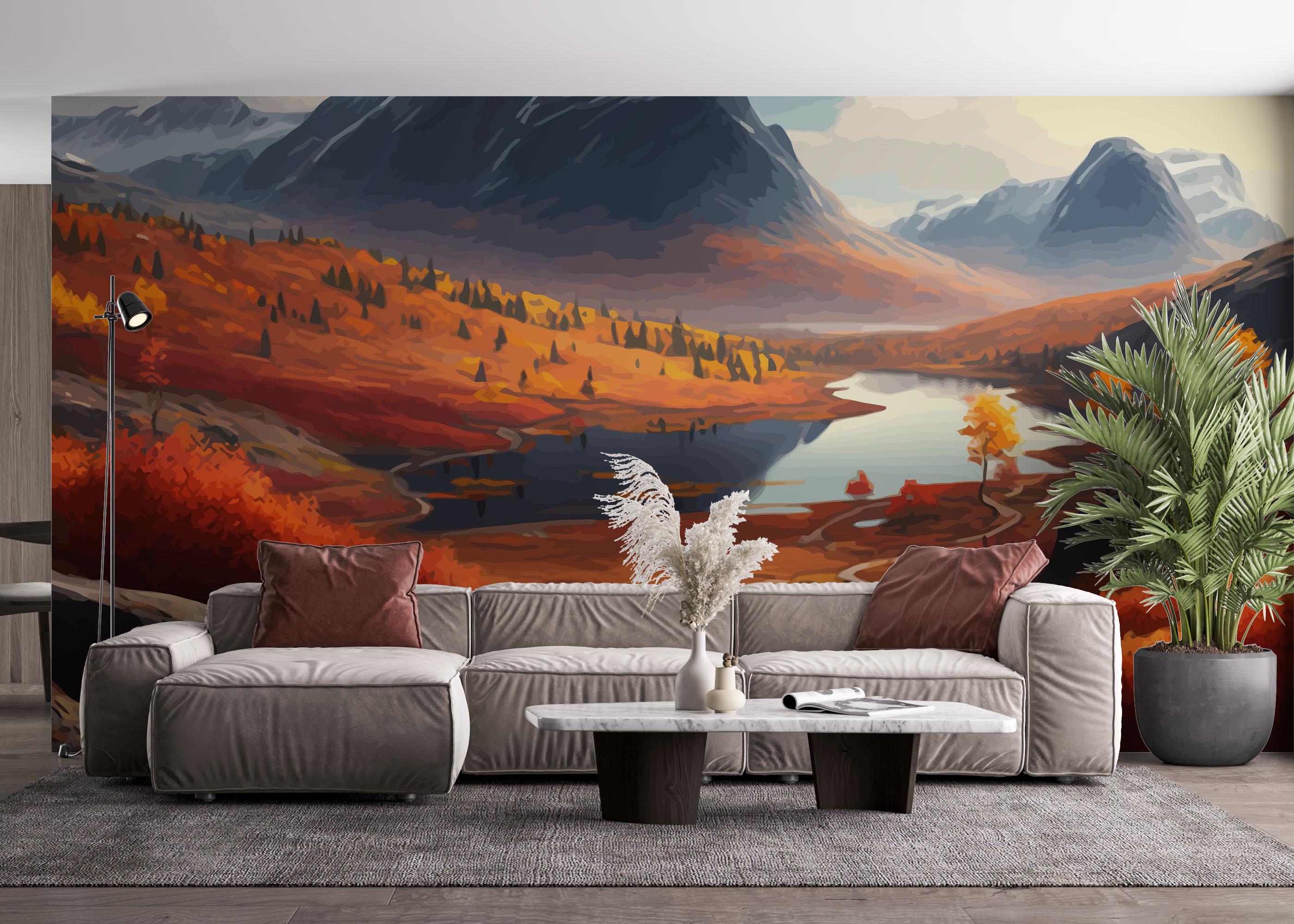 Fototapet Autumn Mountain mockup 4