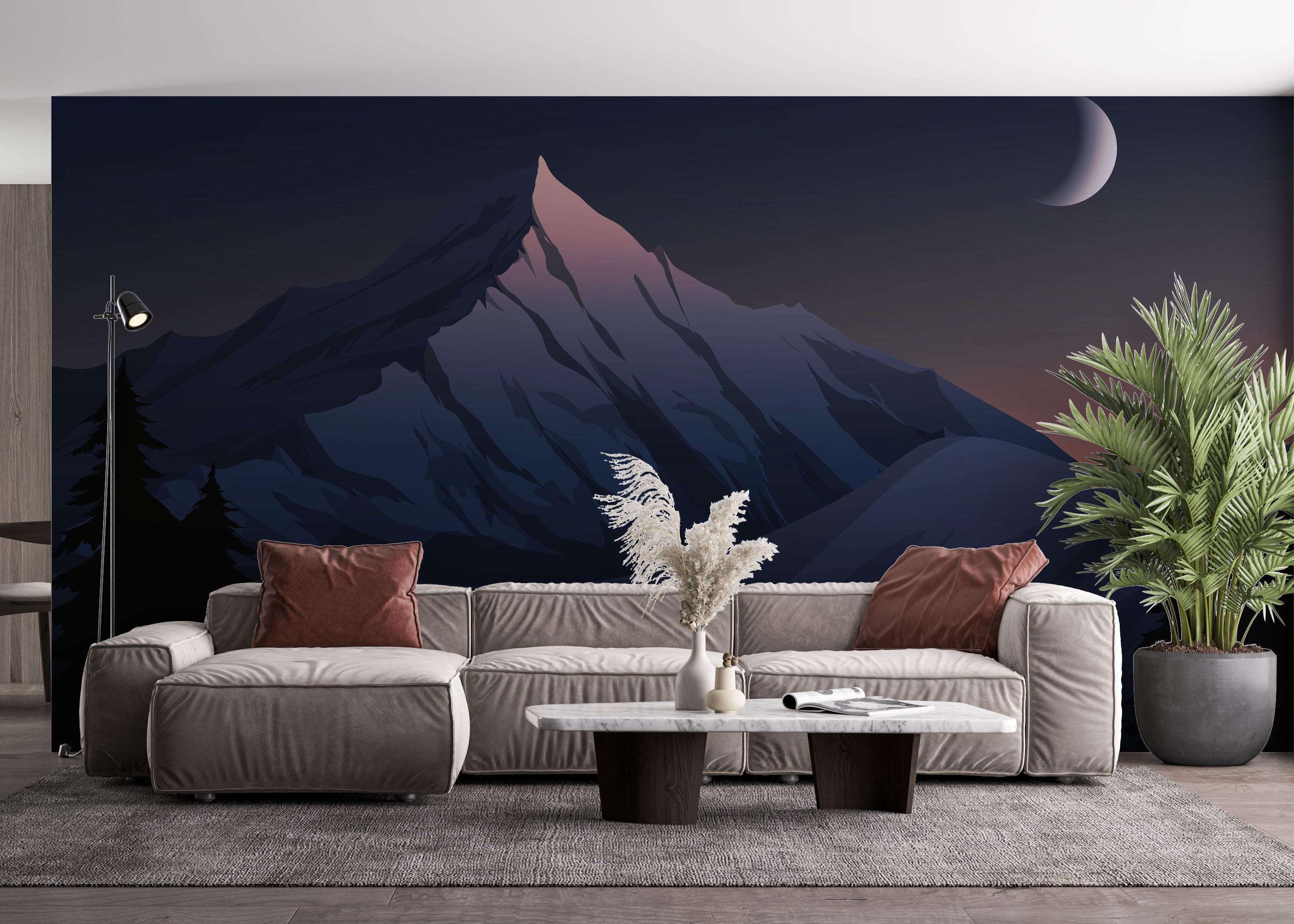 Fototapet Mountain Calm Night mockup 4