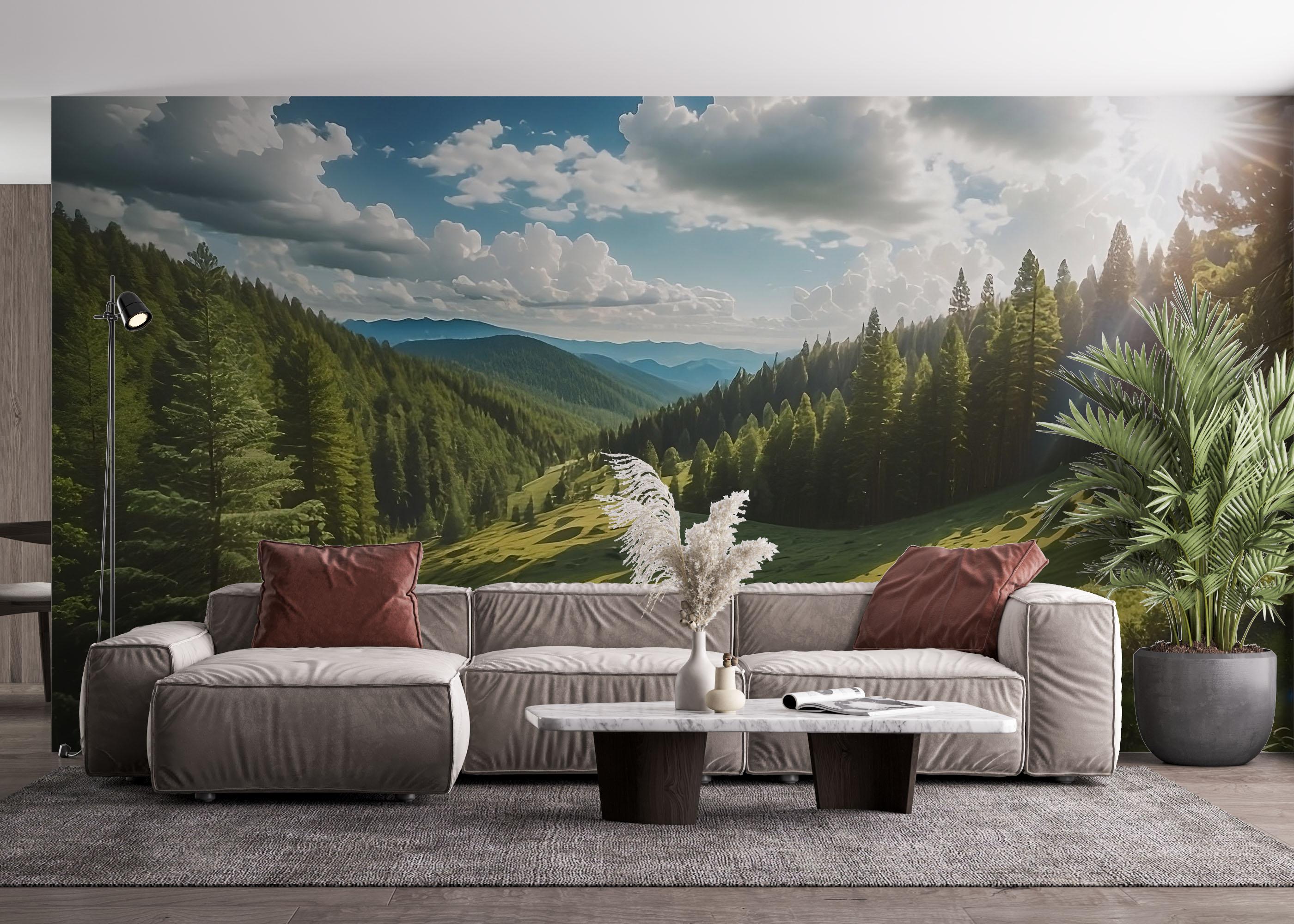 Fototapet Mountain Forest Art mockup 4