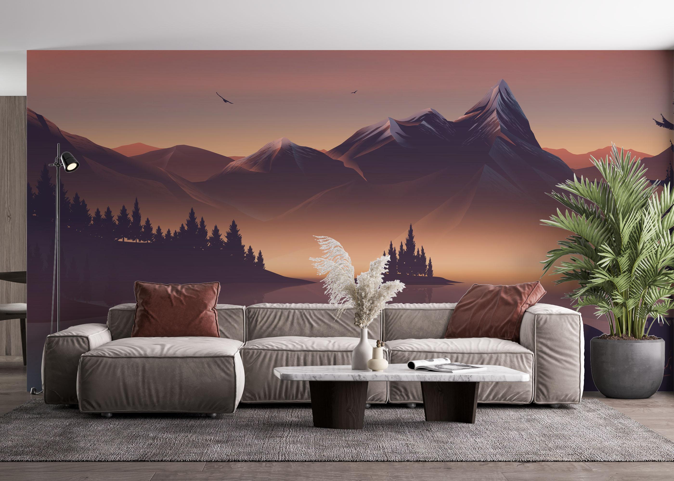 Fototapet Mountain Lake Trip mockup 4