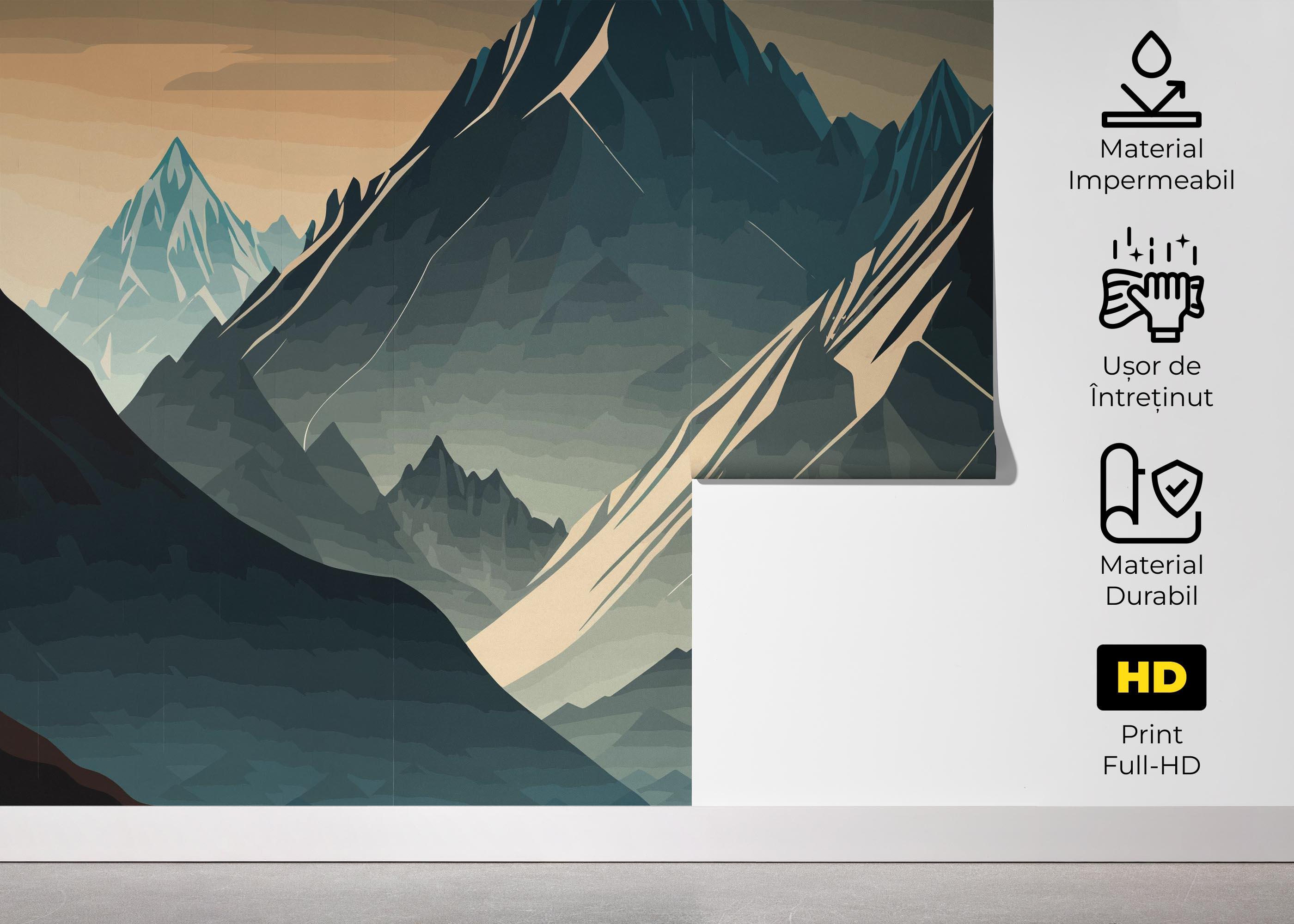 Fototapet Blue Ice Mountain mockup 5