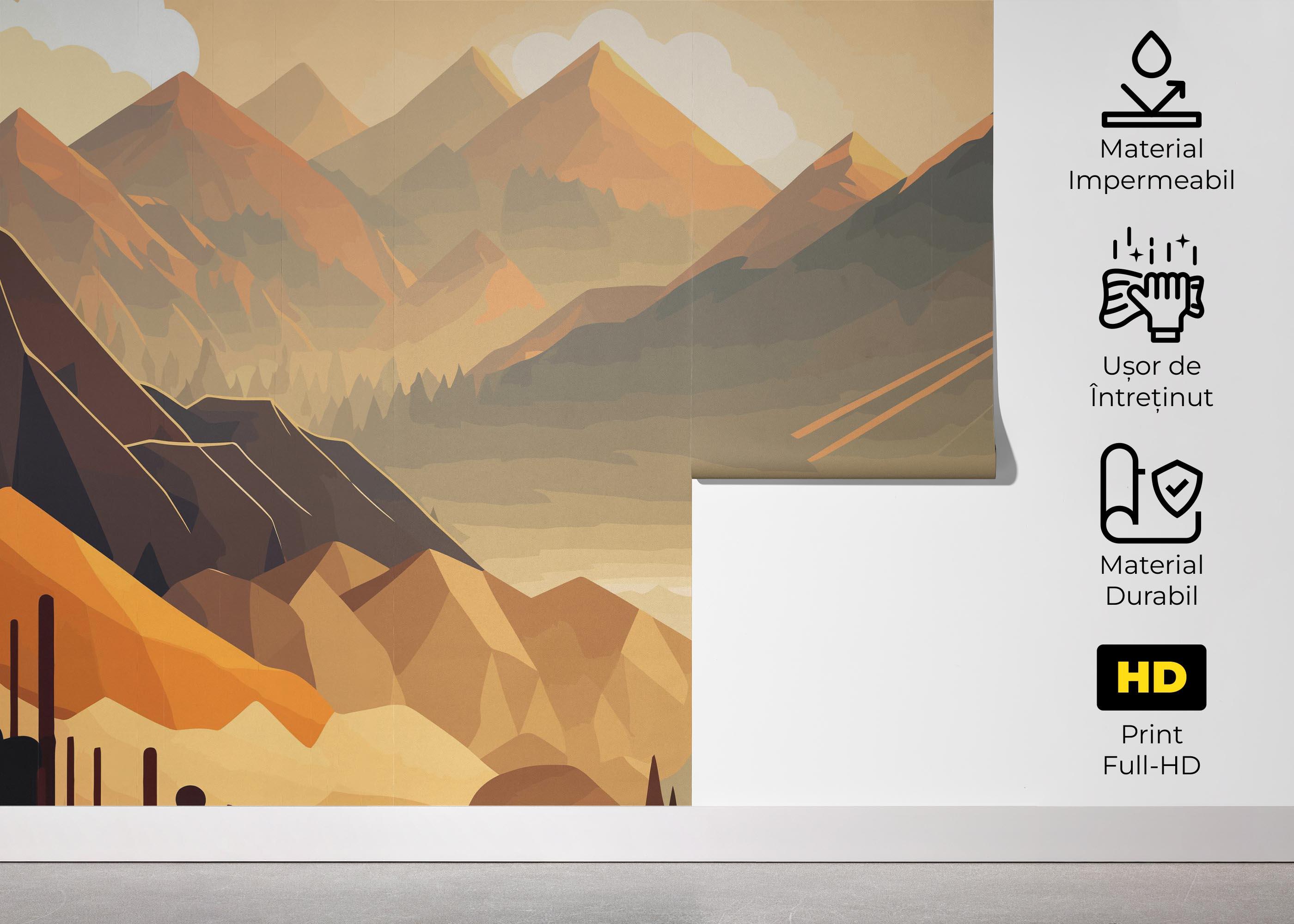Fototapet Cream Mountain mockup 5