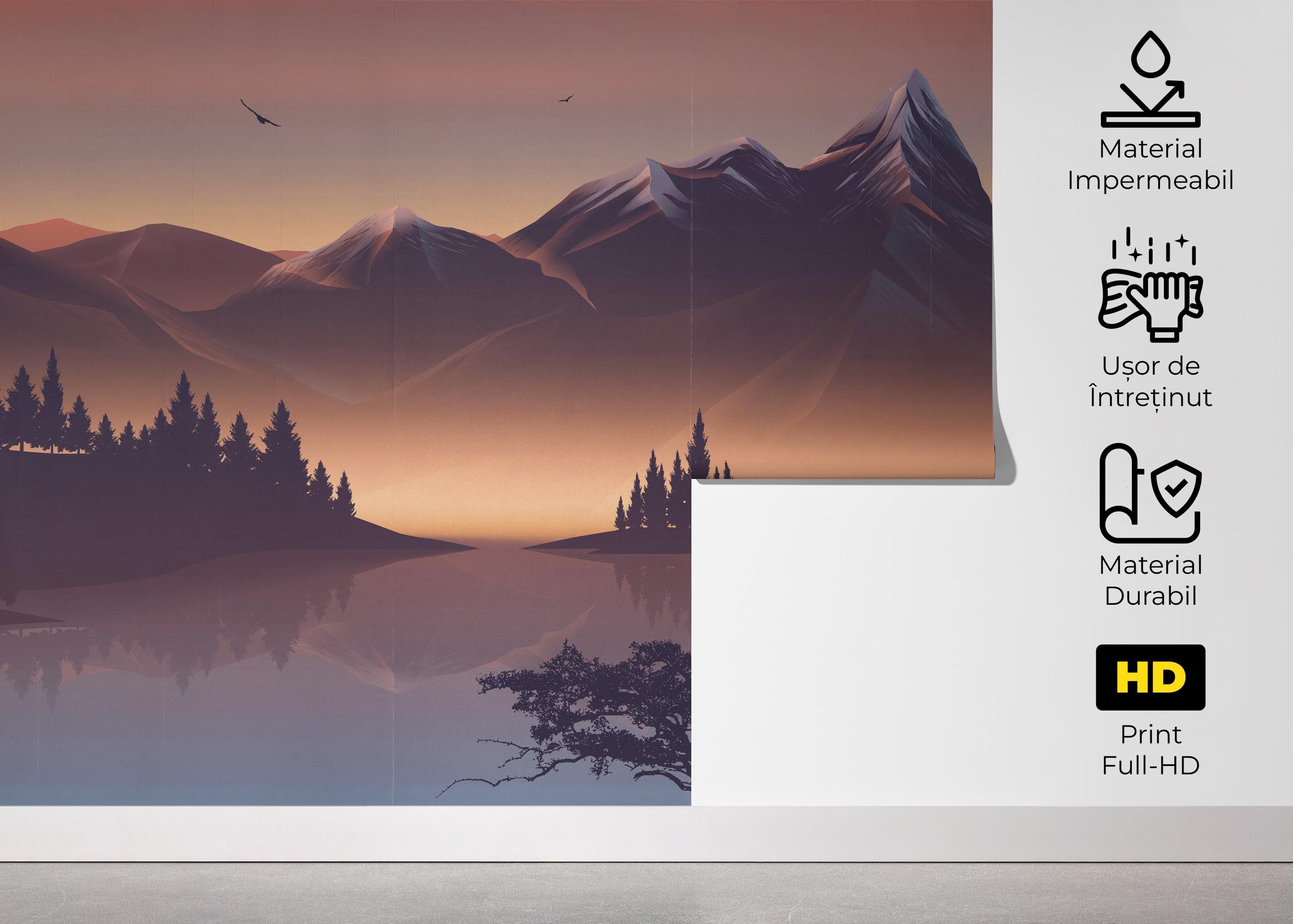 Fototapet Mountain Lake Trip mockup 5