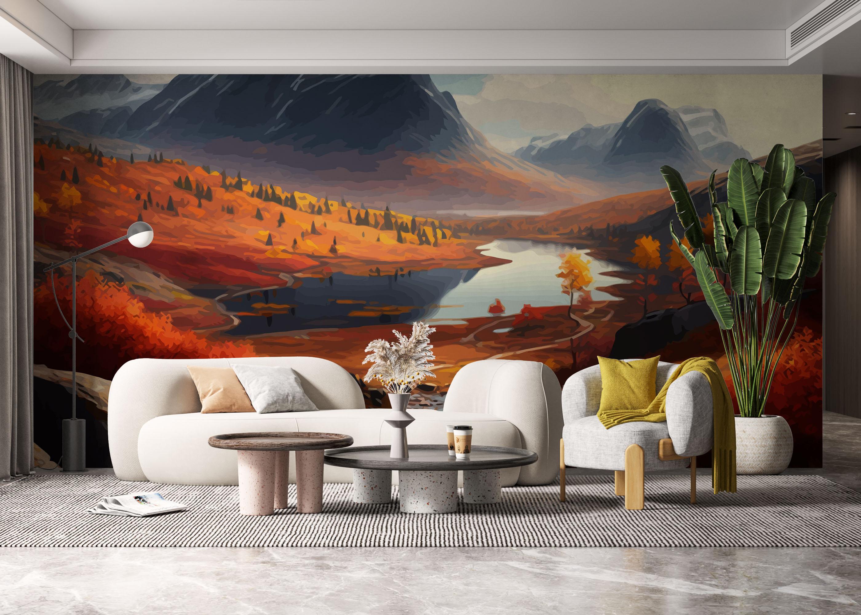 Fototapet Autumn Mountain mockup 6