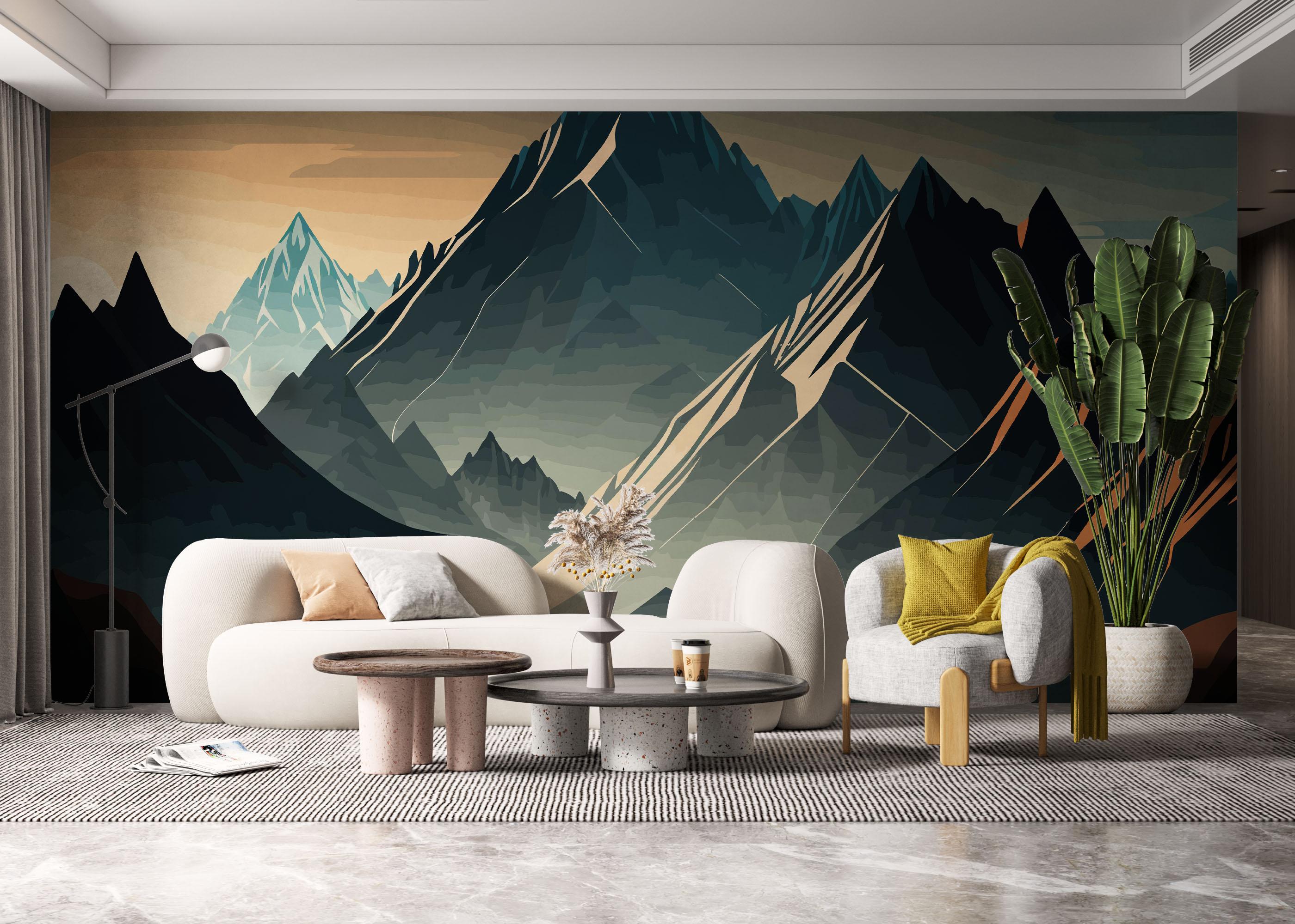 Fototapet Blue Ice Mountain mockup 6