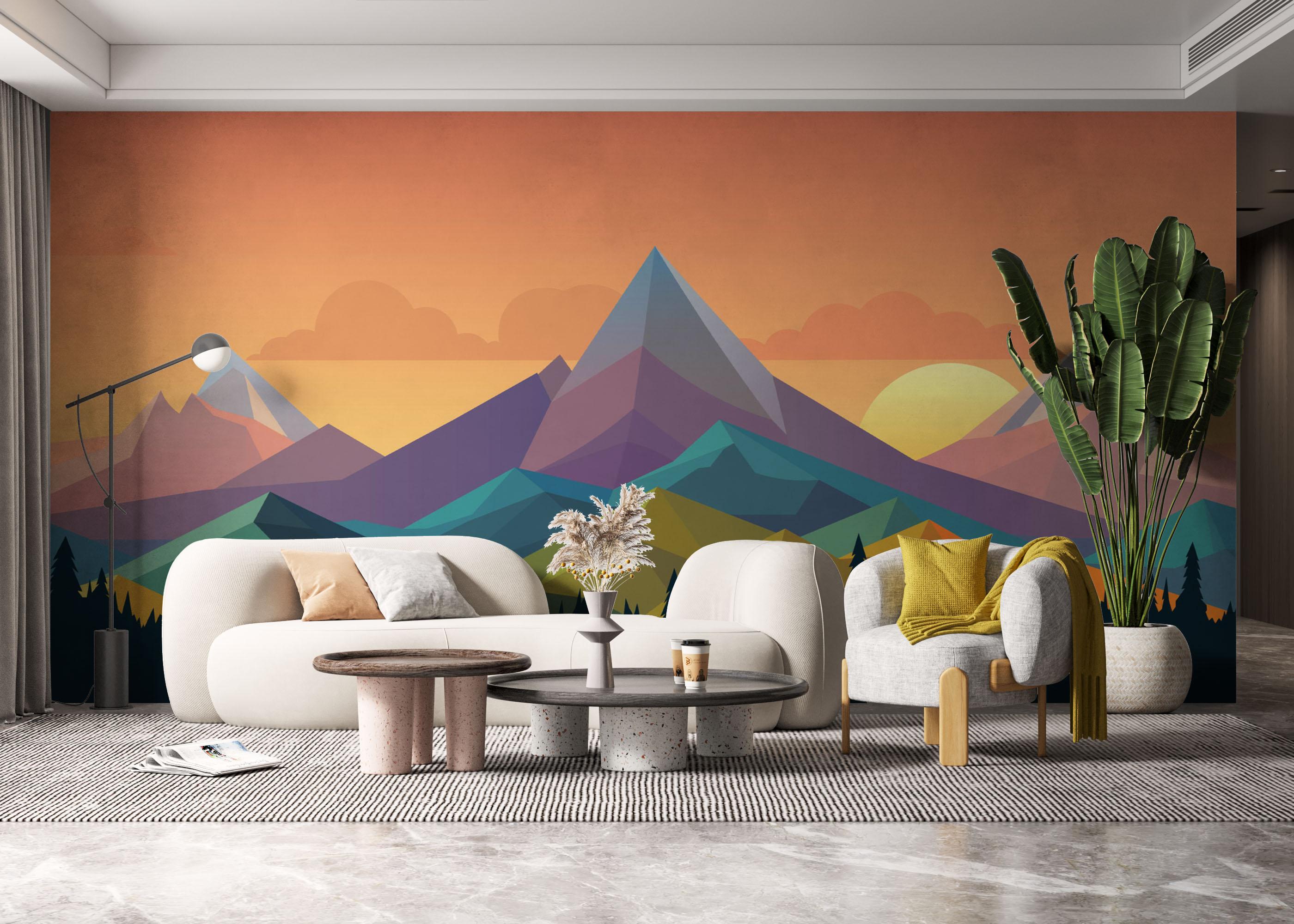 Fototapet Color Mix Mountain mockup 6