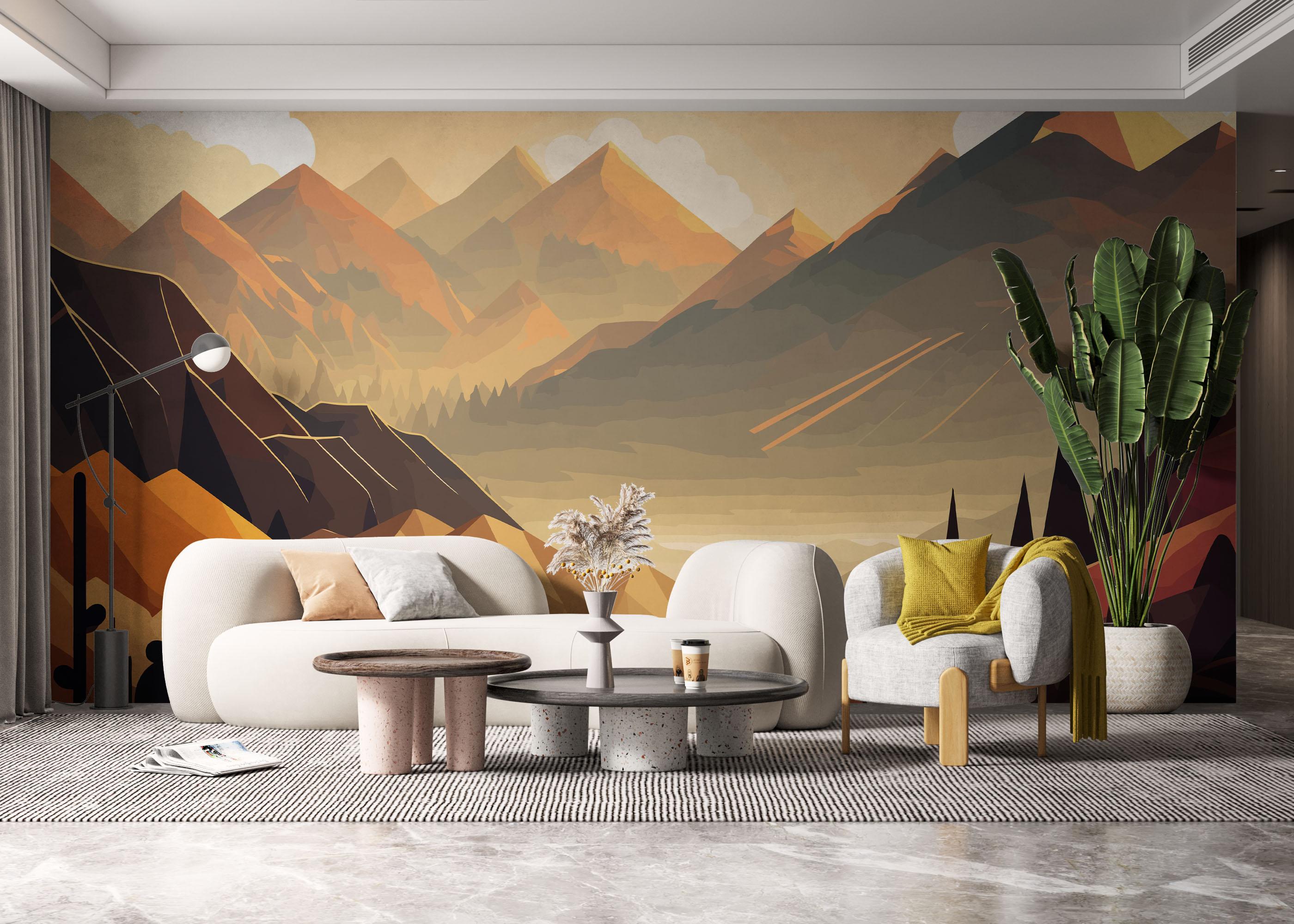 Fototapet Cream Mountain mockup 6