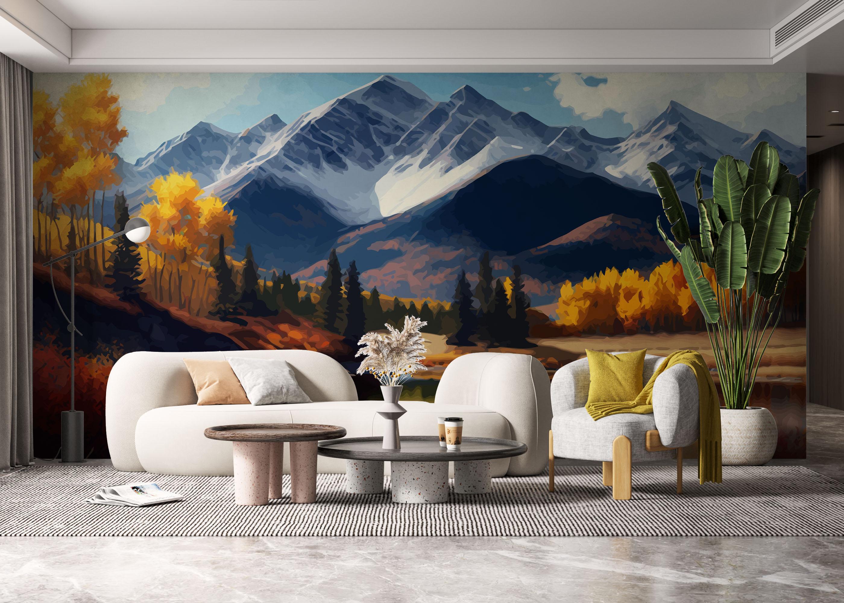 Fototapet Mountain Autumn Tree mockup 6