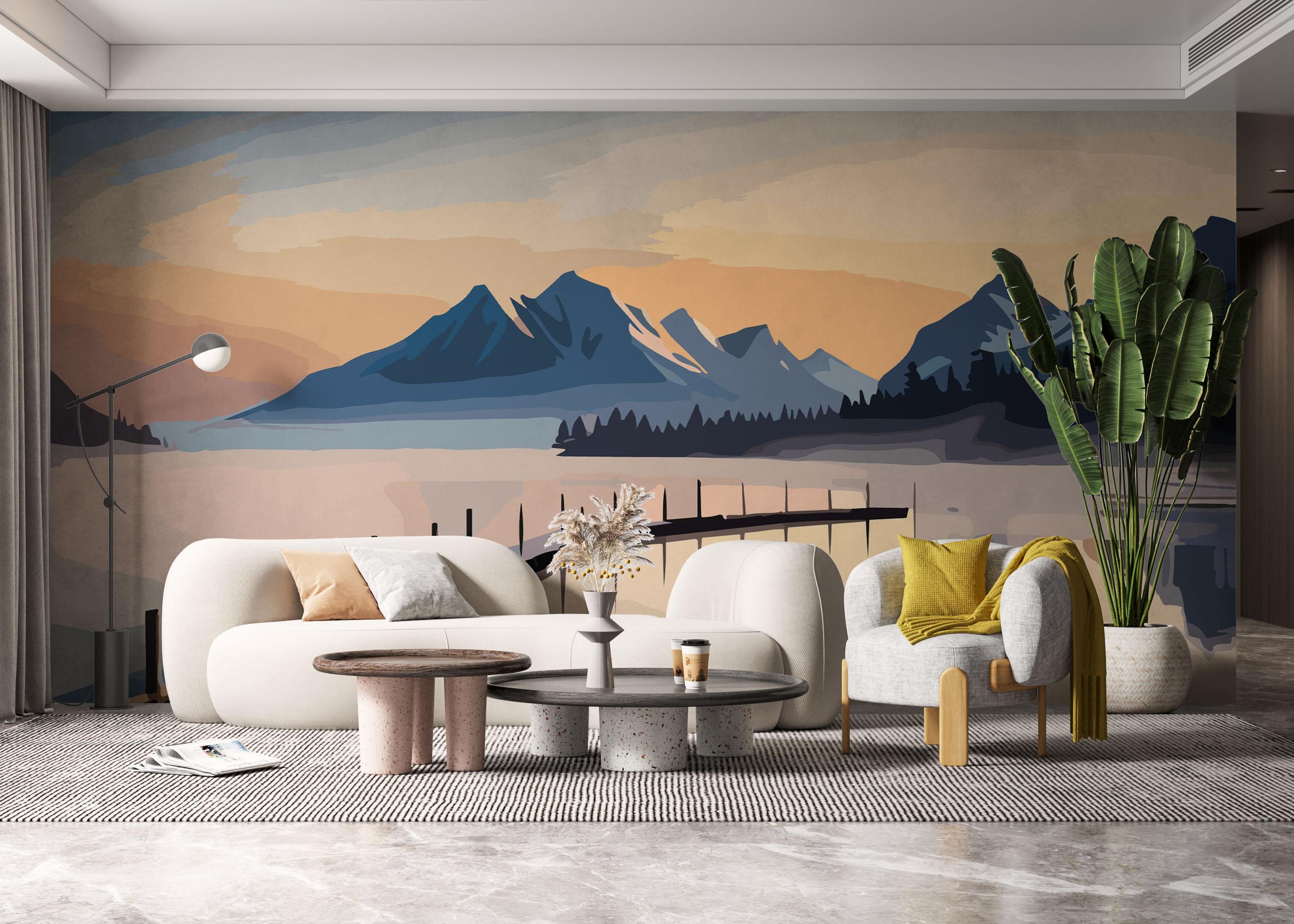 Fototapet Mountain Bridge Art mockup 6