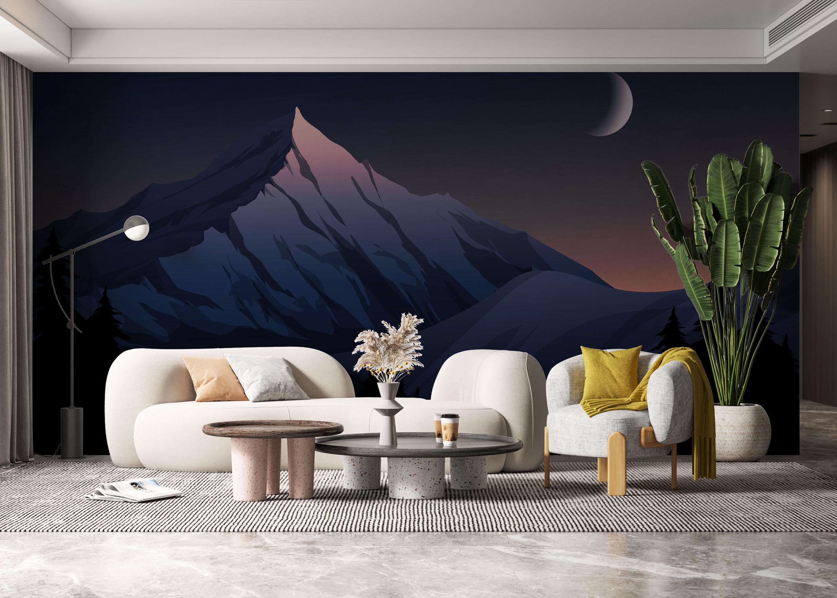 Fototapet Mountain Calm Night mockup 6