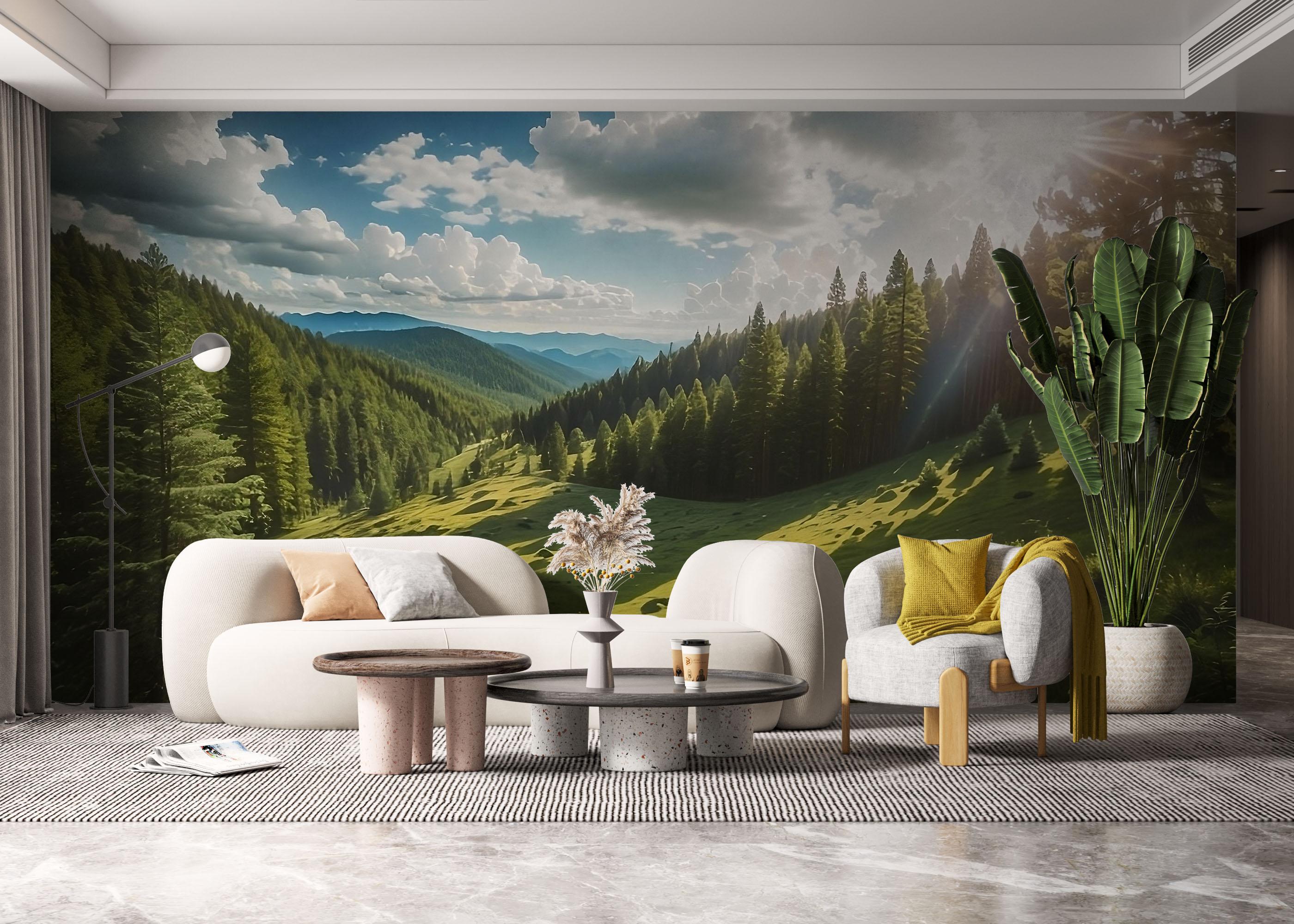 Fototapet Mountain Forest Art mockup 6