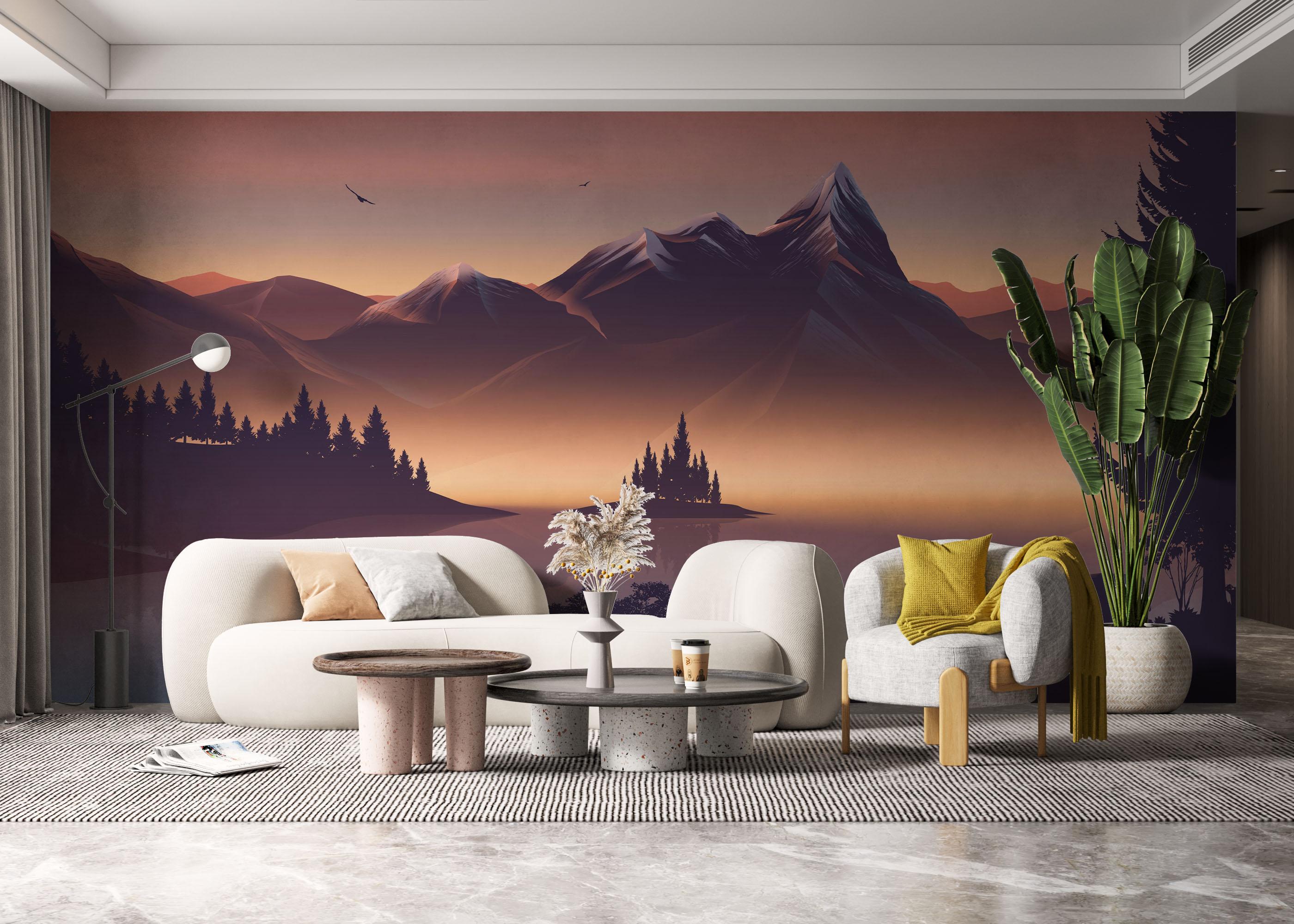 Fototapet Mountain Lake Trip mockup 6