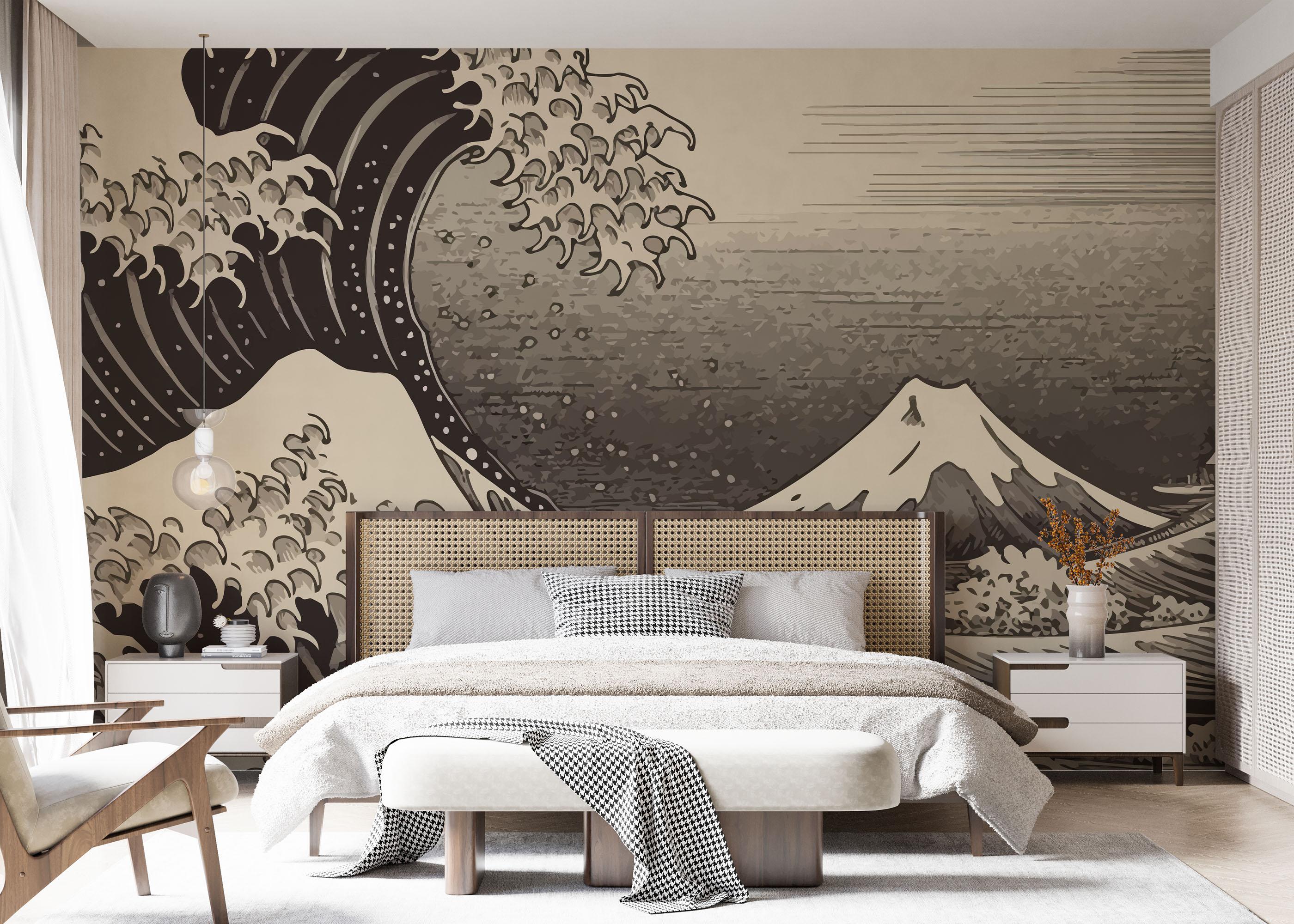 Fototapet Cream Brown Wave mockup 7